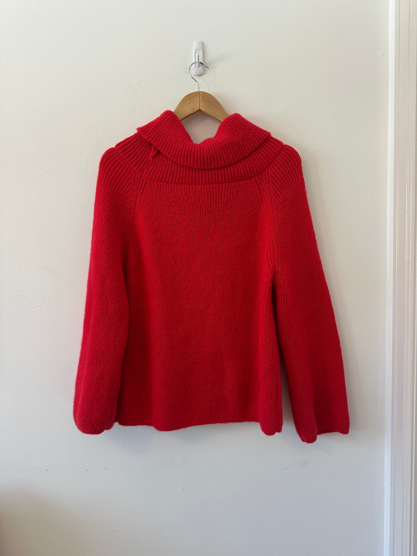 Unbranded Red Cowl Neck Oversized Soft Sweater | Size Small