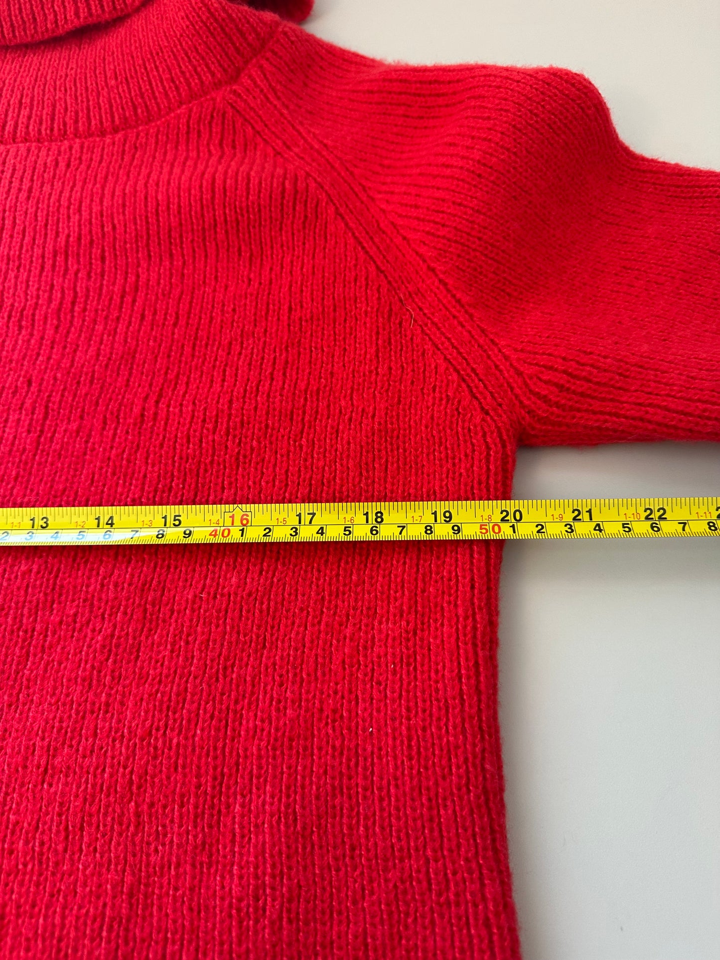 Unbranded Red Cowl Neck Oversized Soft Sweater | Size Small