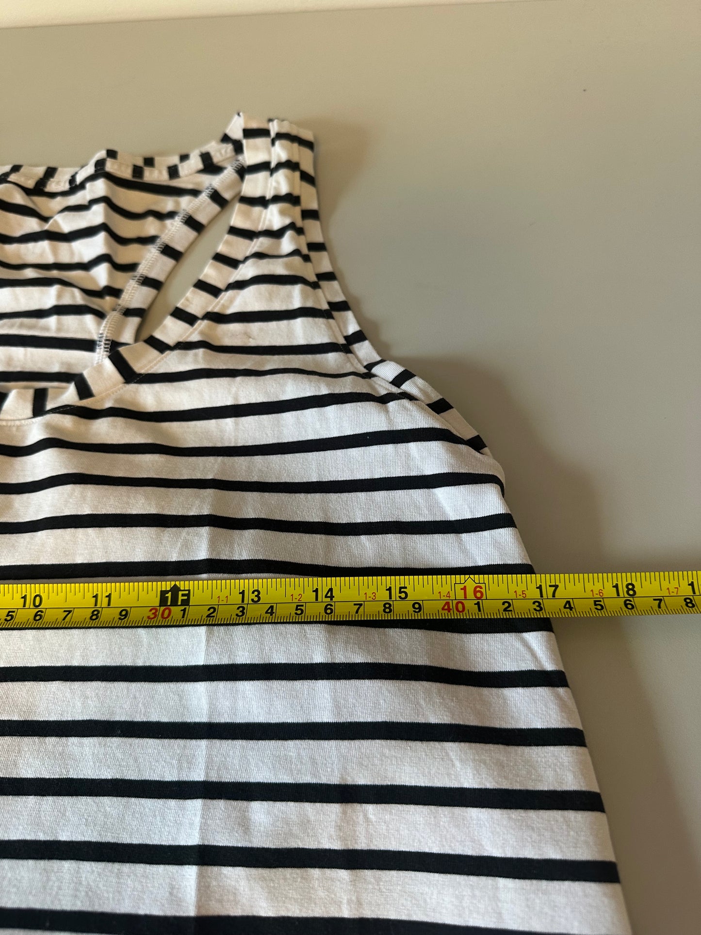 Lululemon Black and White Striped Racerback Tank Top