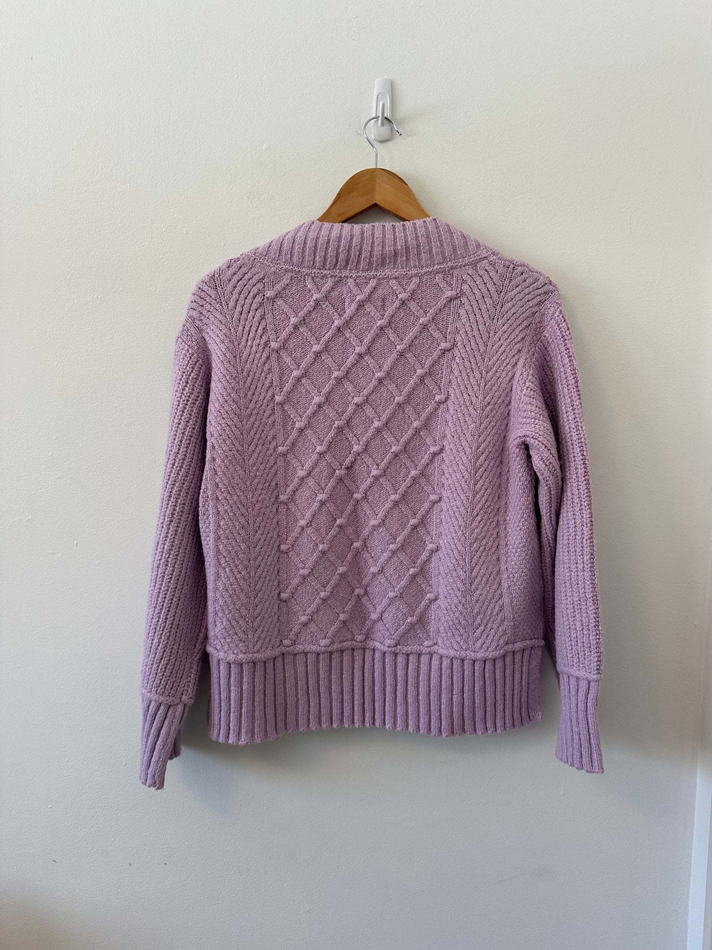 Anthropologie Maeve Tilly V-Neck Pullover Sweater in Lilac Purple | Size XS