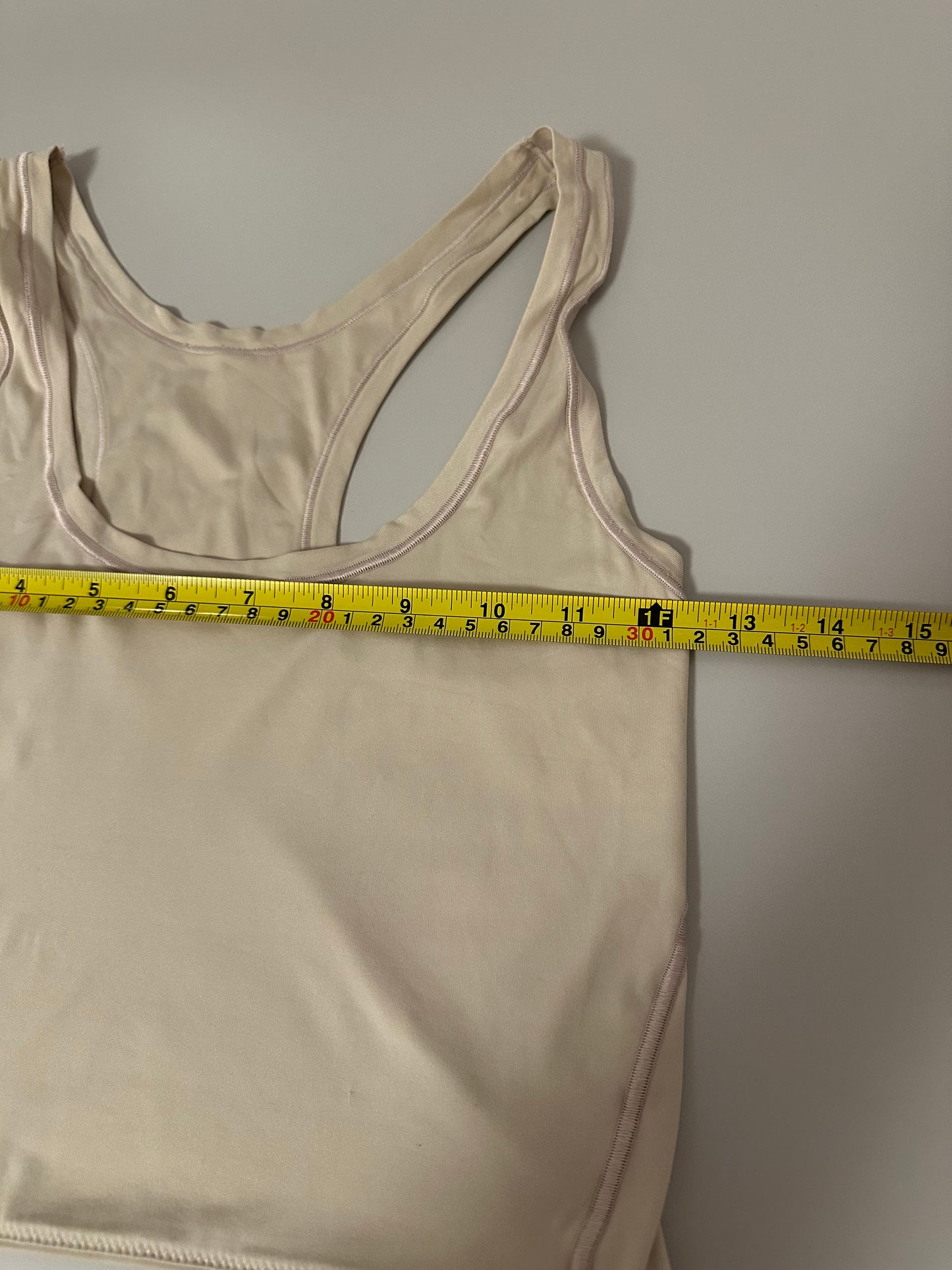 Tan Cropped Lightweight Racerback Tank Top with Seams