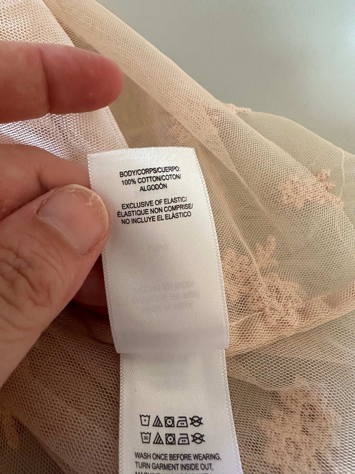 Lucky Brand Dusty Rose Embroidered Tulle Peplum Camisole Top | Size Large