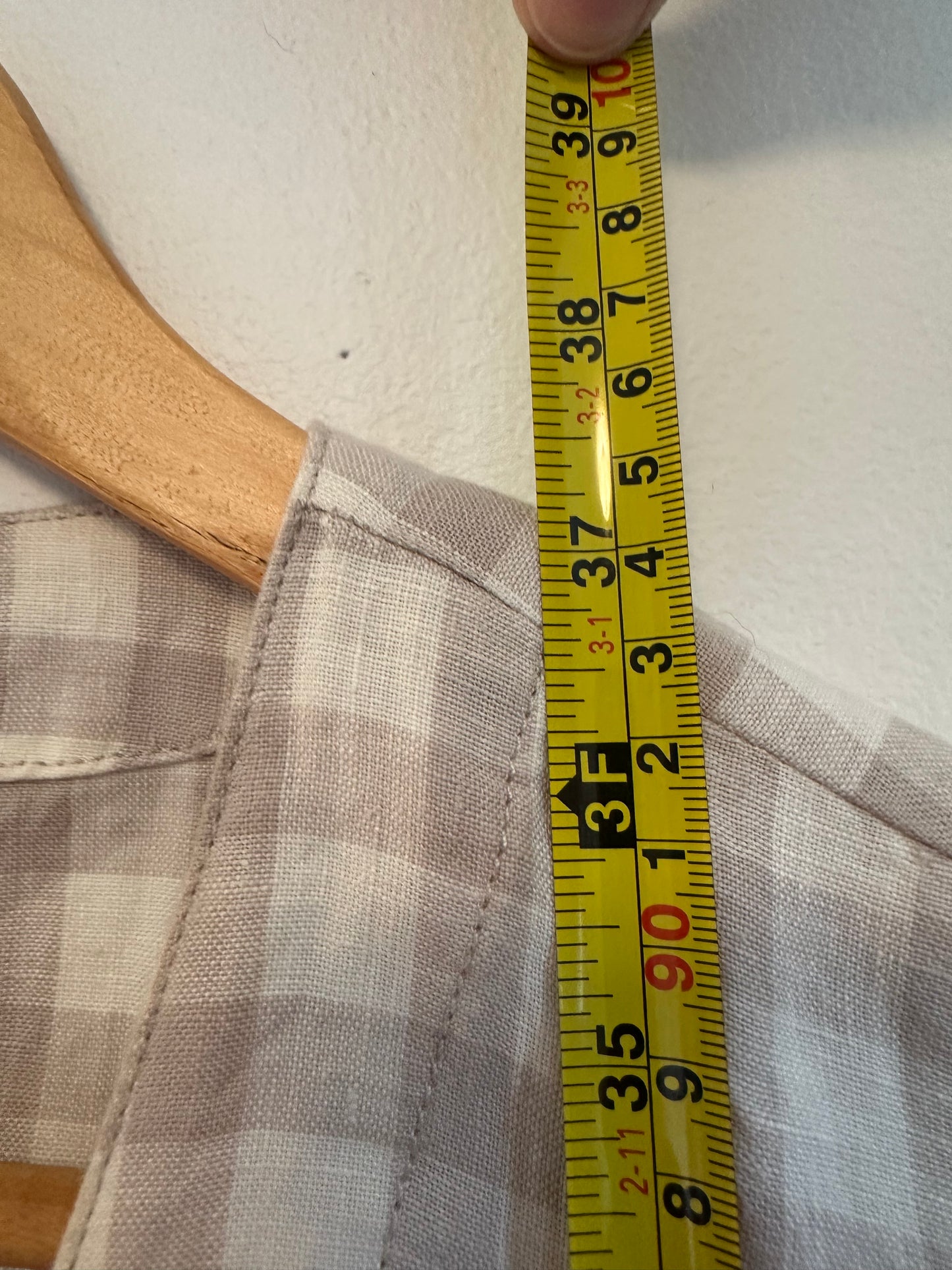 Lou & Grey 100% Linen Gingham Button Front Shift Dress | Size Small
