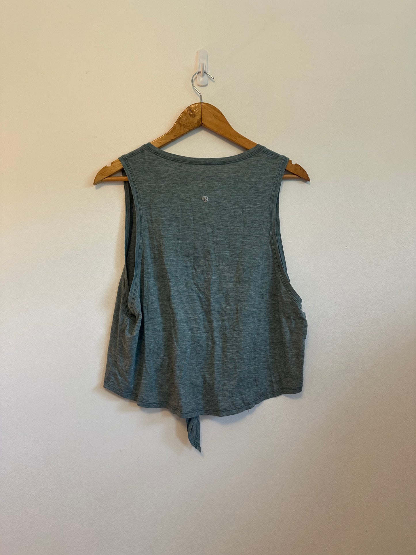 Lululemon Heathered Teal Front Tie Knot V-Neck Sleeveless Tank Top