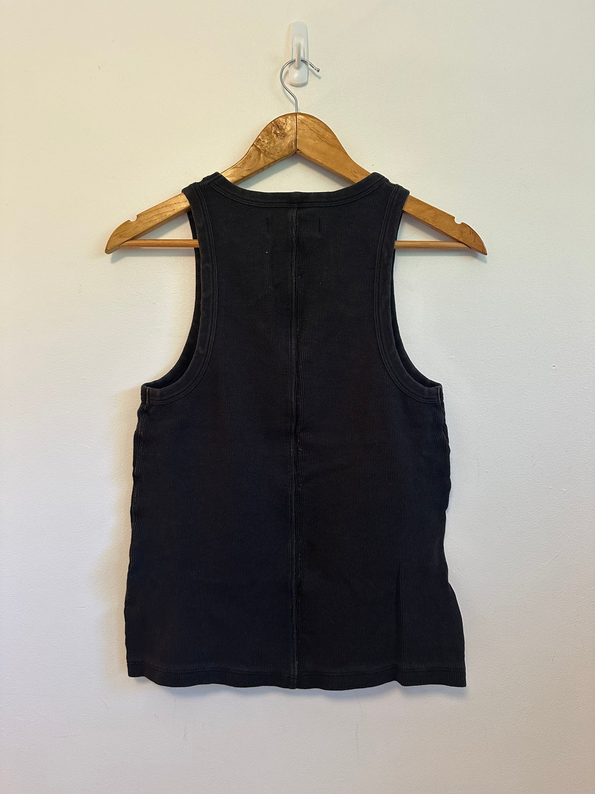 Sold Out NYC Black Ribbed High Neck Racerback Tank Top | Size Large