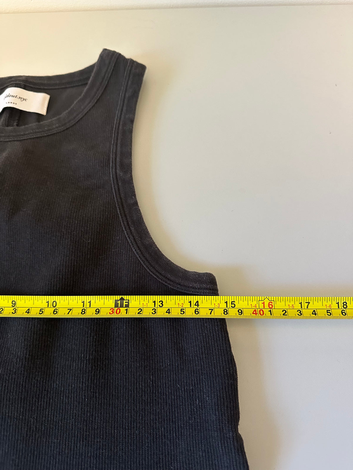 Sold Out NYC Black Ribbed High Neck Racerback Tank Top | Size Large