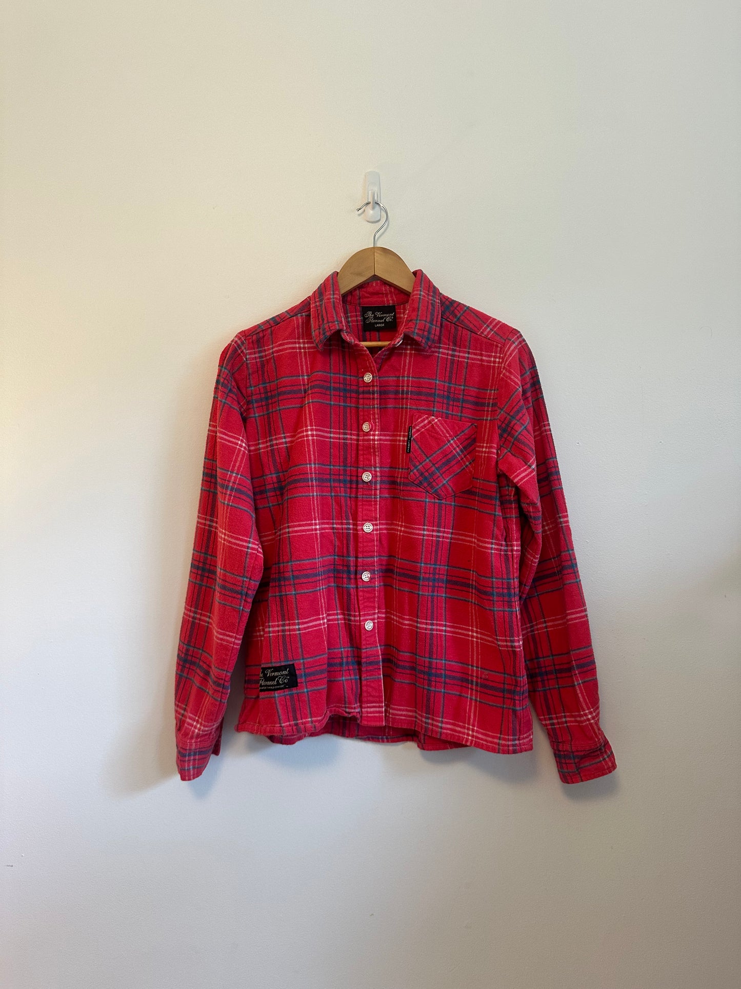 Vermont Flannel Company Red Plaid Button Down Flannel Shirt | Size Large