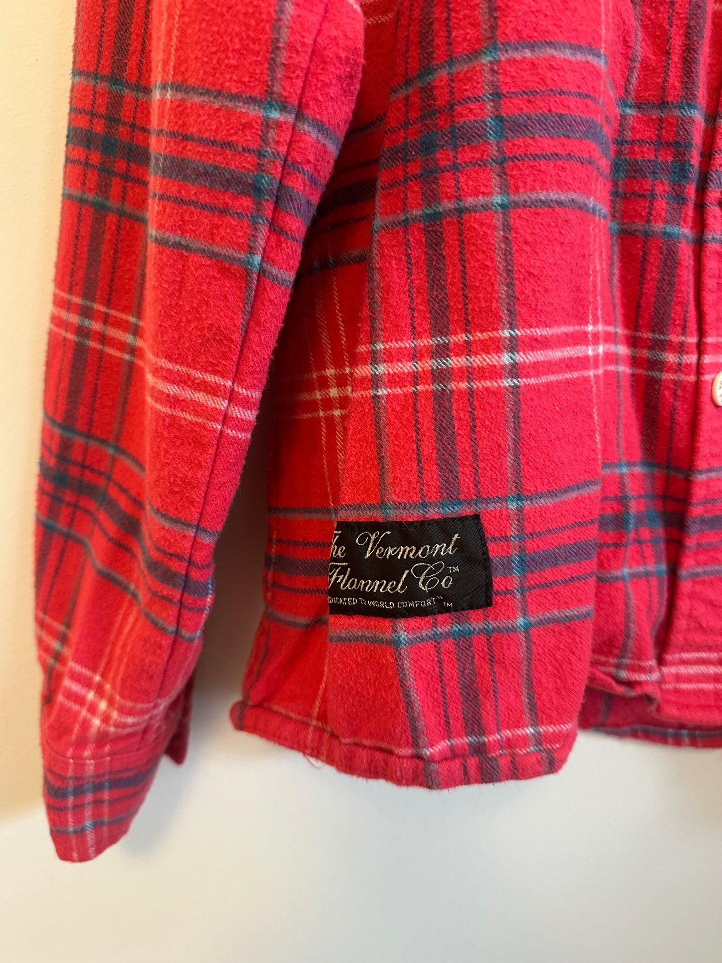 Vermont Flannel Company Red Plaid Button Down Flannel Shirt | Size Large
