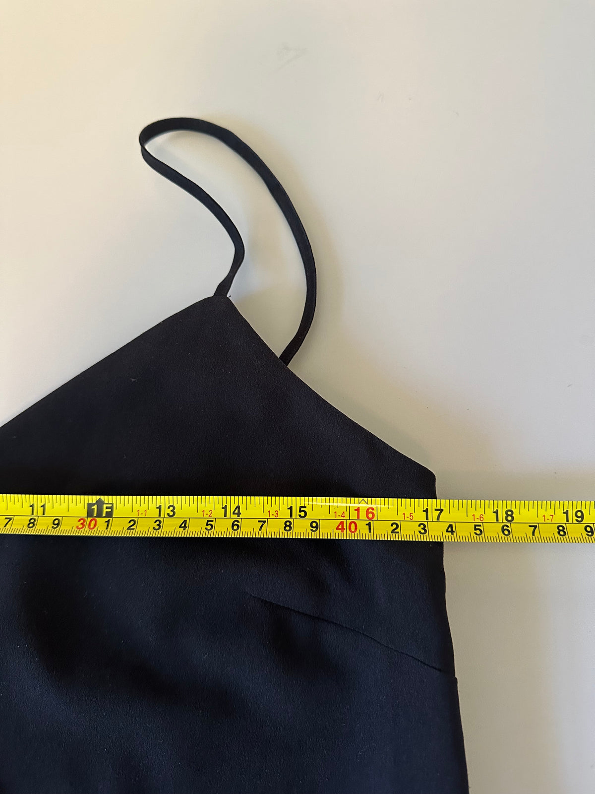 French Connection Black Pom Pom Trim V-Neck Cami | Size Medium