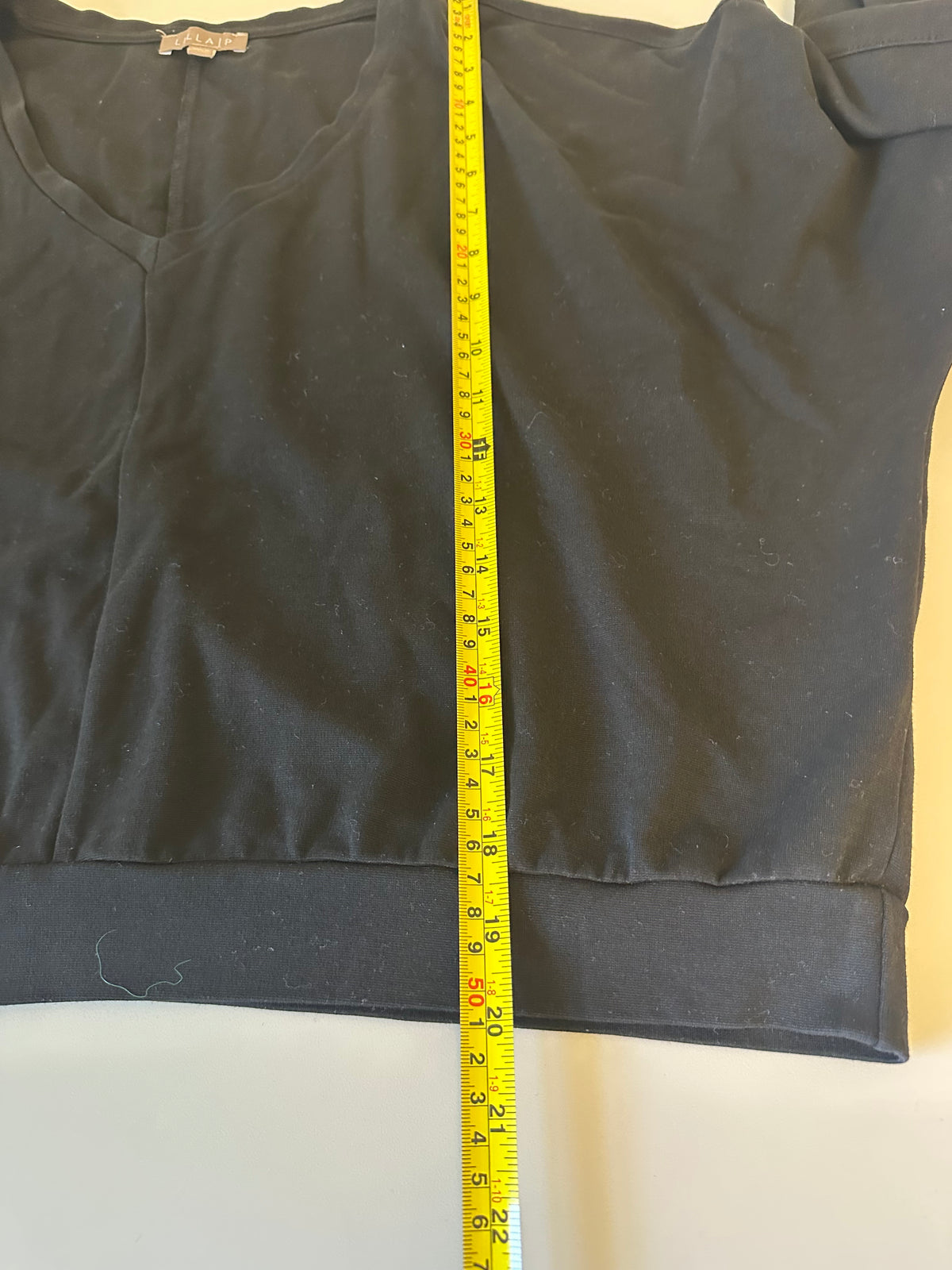 Lilla P Black V-Neck Dolman Long Sleeve Top | Size Large