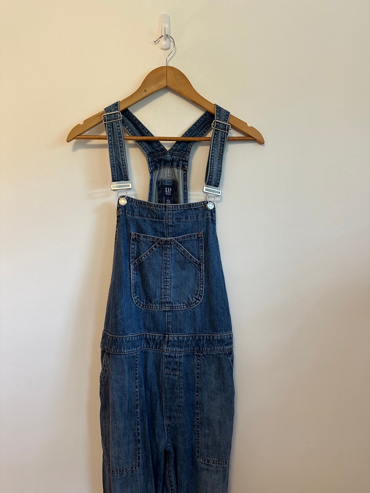 Gap Denim Relaxed Straight Leg Jean Overalls | Size Medium
