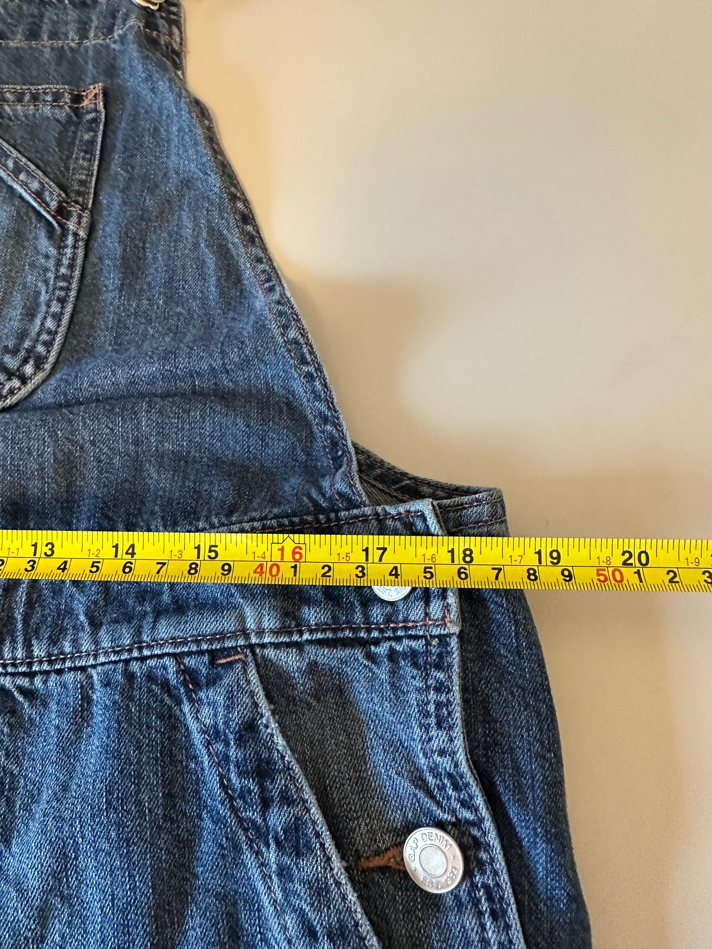 Gap Denim Relaxed Straight Leg Jean Overalls | Size Medium