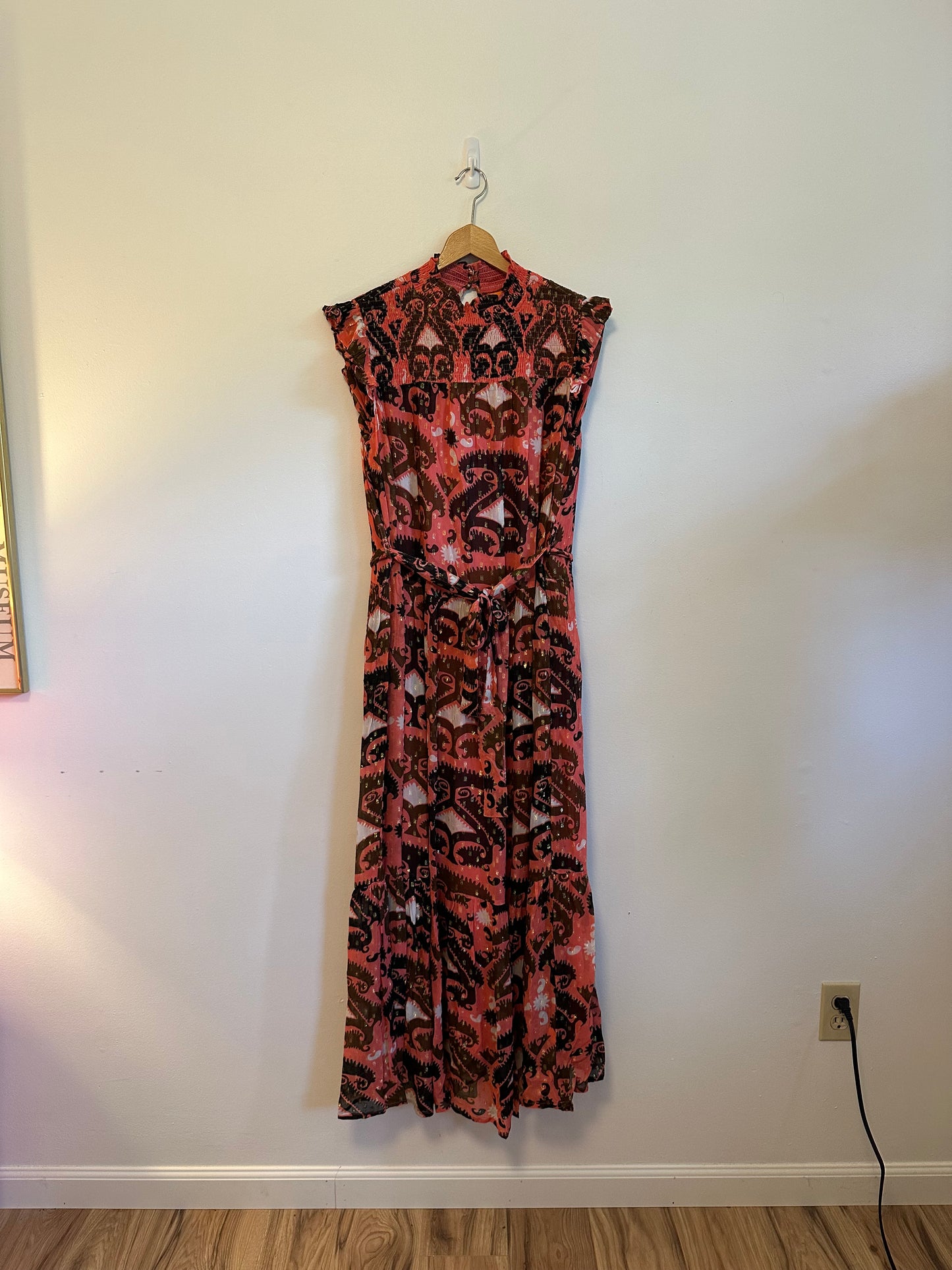 NWT Oliphant Smocked Neck Maxi Dress in Uzbek Brick | Size Medium
