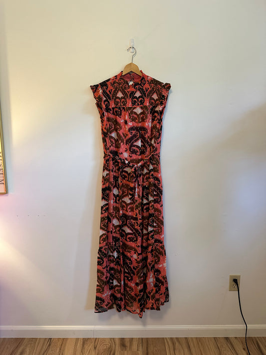 NWT Oliphant Smocked Neck Maxi Dress in Uzbek Brick | Size Medium