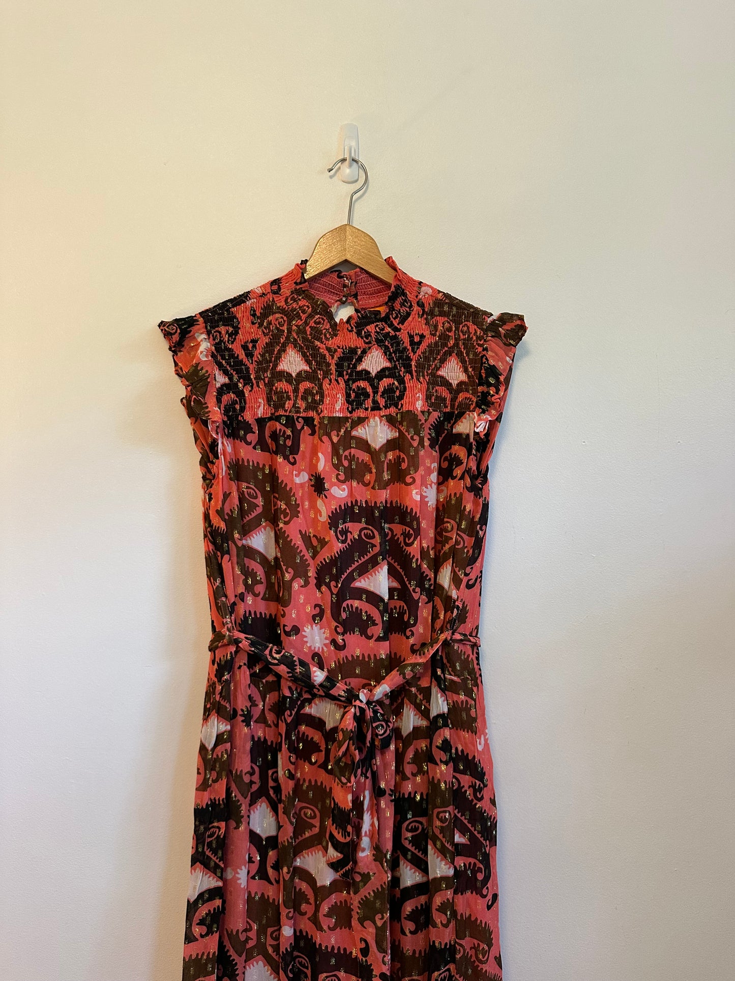 NWT Oliphant Smocked Neck Maxi Dress in Uzbek Brick | Size Medium
