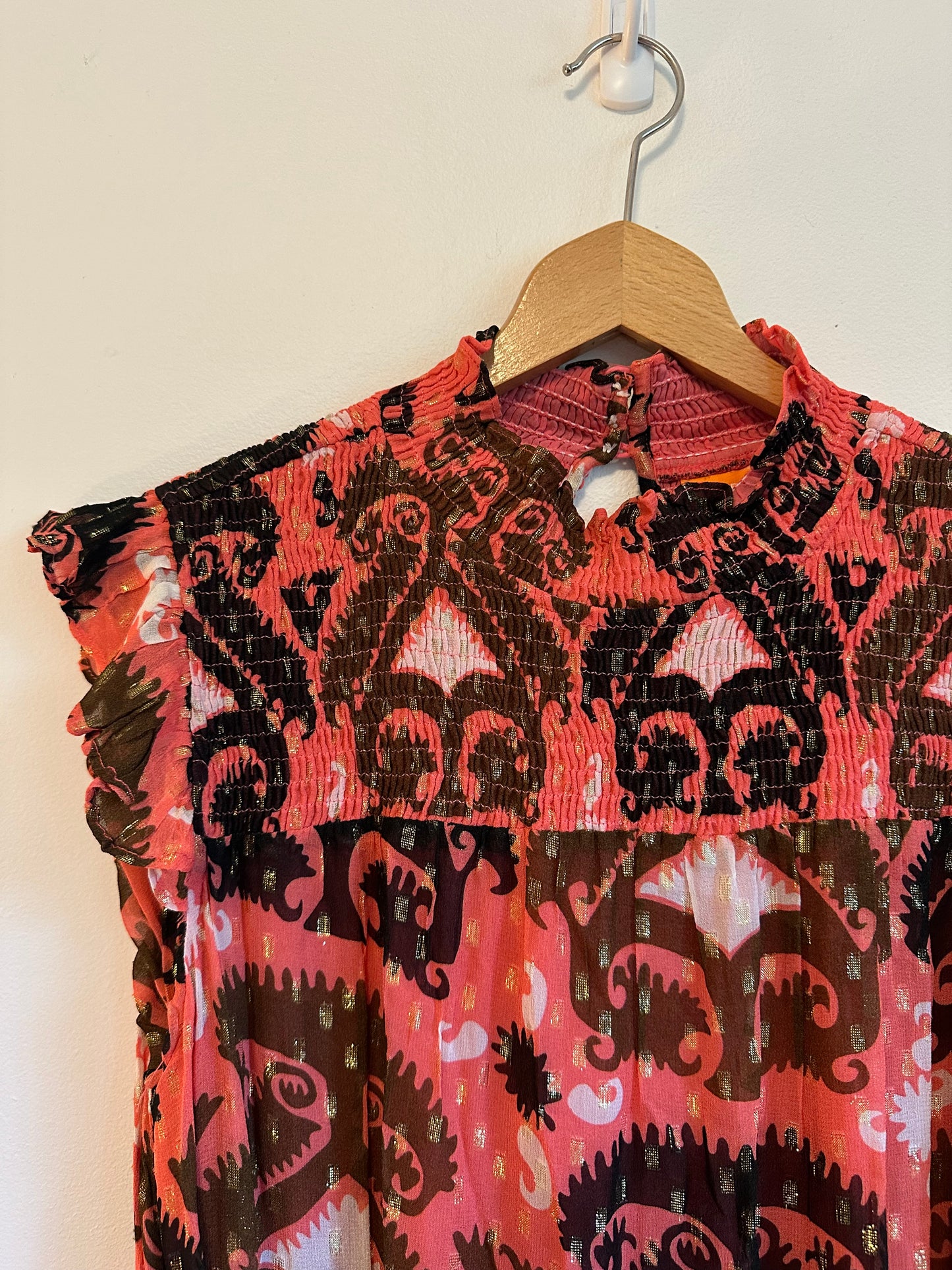 NWT Oliphant Smocked Neck Maxi Dress in Uzbek Brick | Size Medium