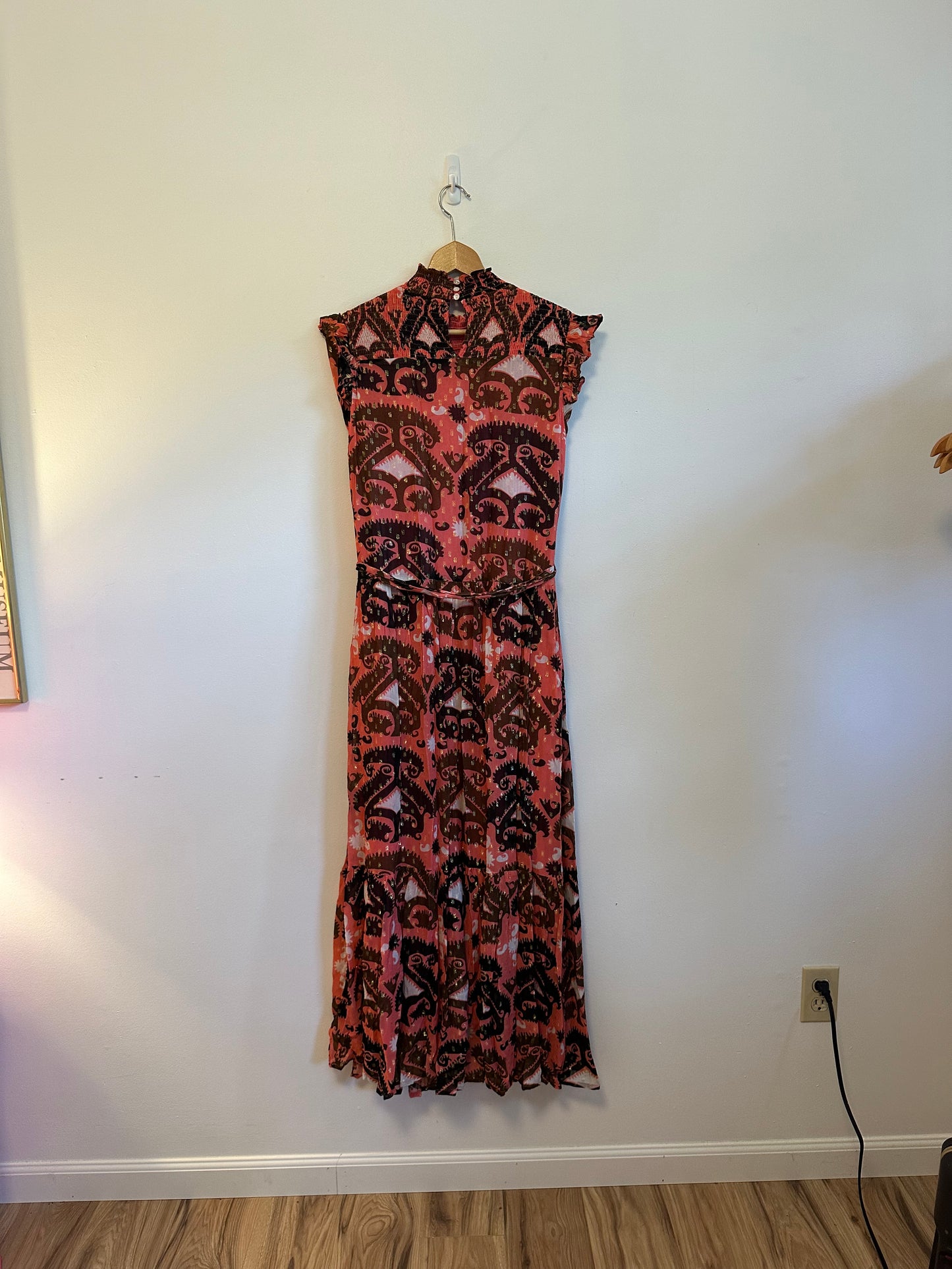 NWT Oliphant Smocked Neck Maxi Dress in Uzbek Brick | Size Medium