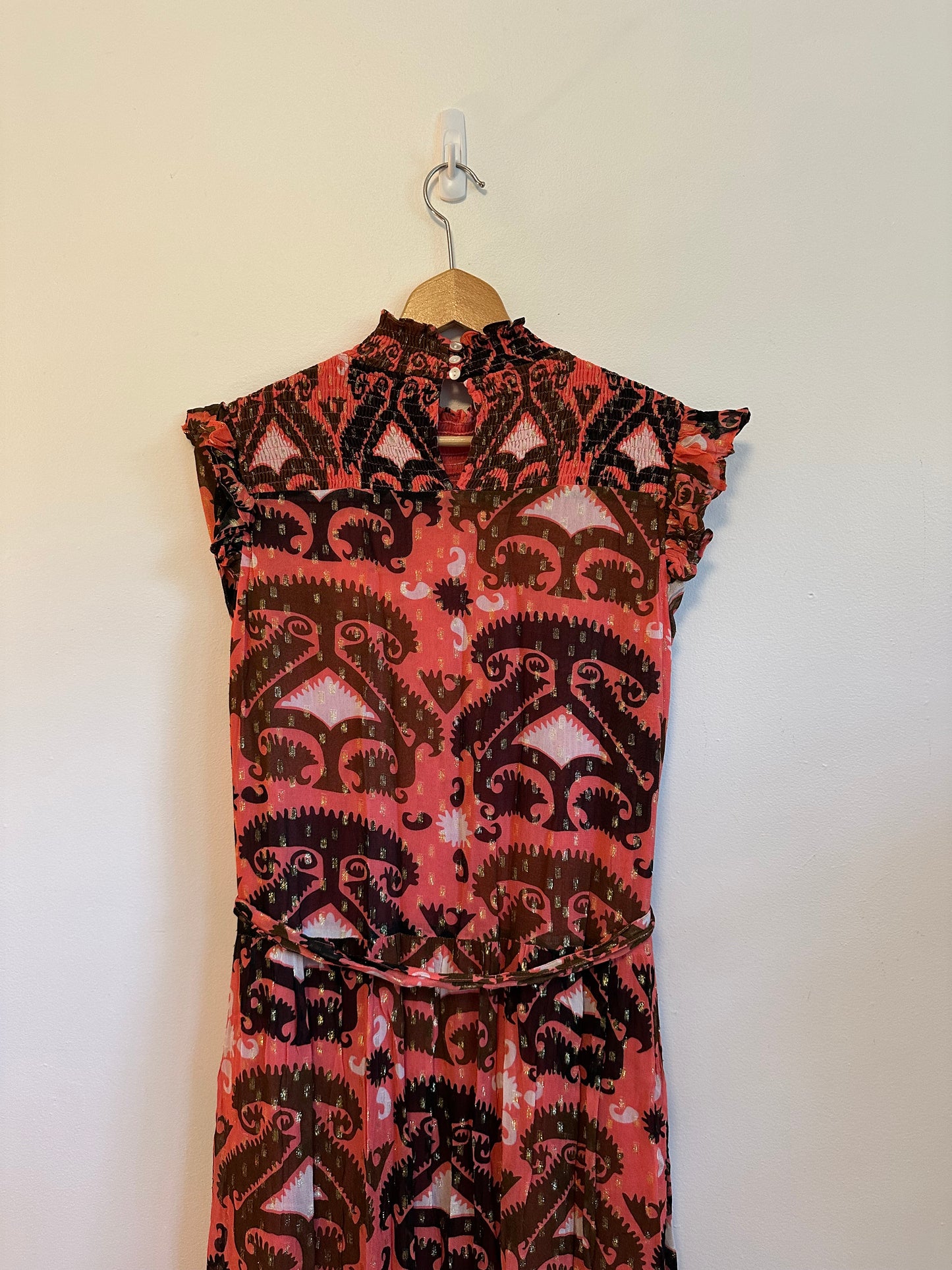 NWT Oliphant Smocked Neck Maxi Dress in Uzbek Brick | Size Medium