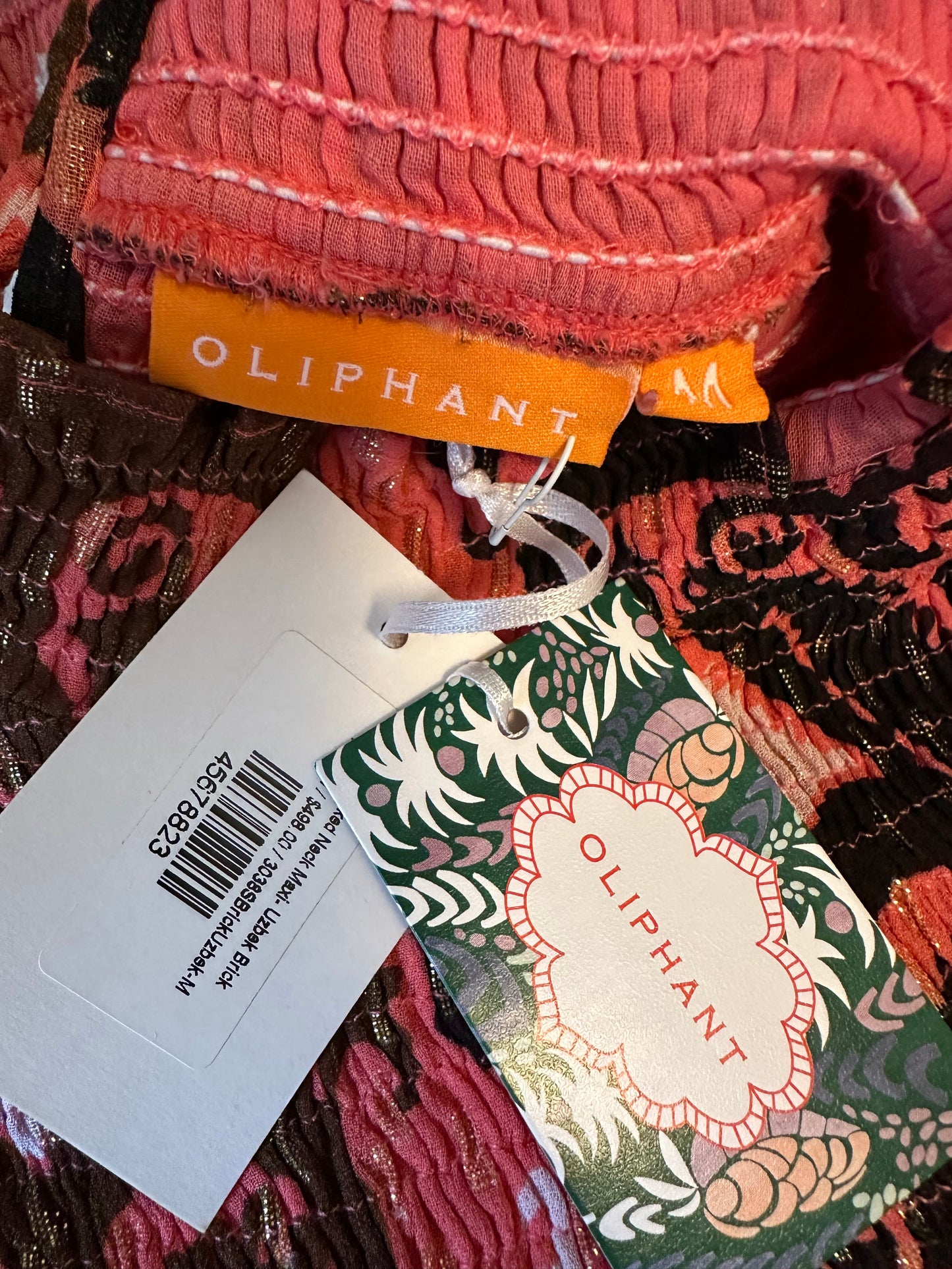 NWT Oliphant Smocked Neck Maxi Dress in Uzbek Brick | Size Medium
