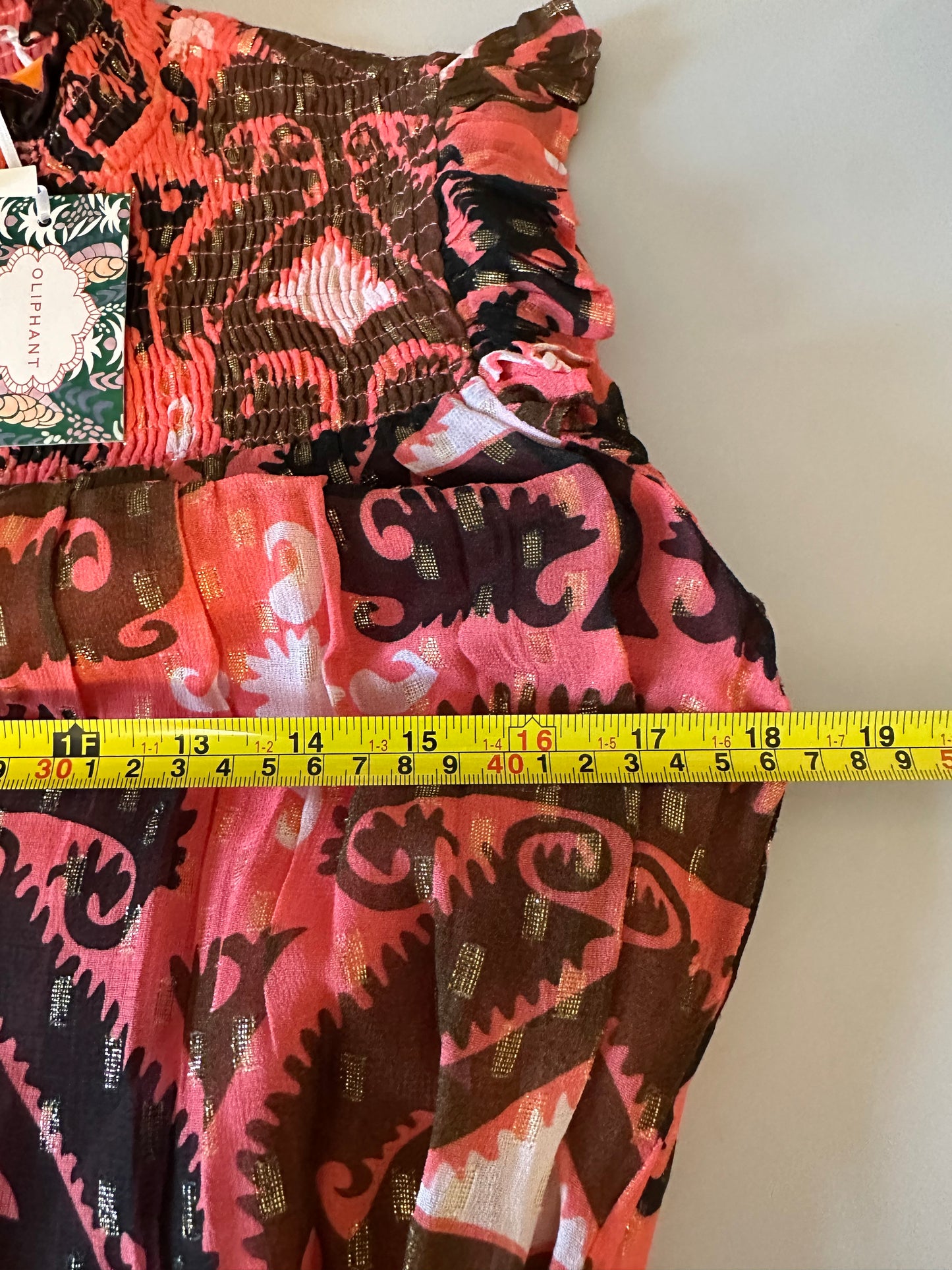 NWT Oliphant Smocked Neck Maxi Dress in Uzbek Brick | Size Medium