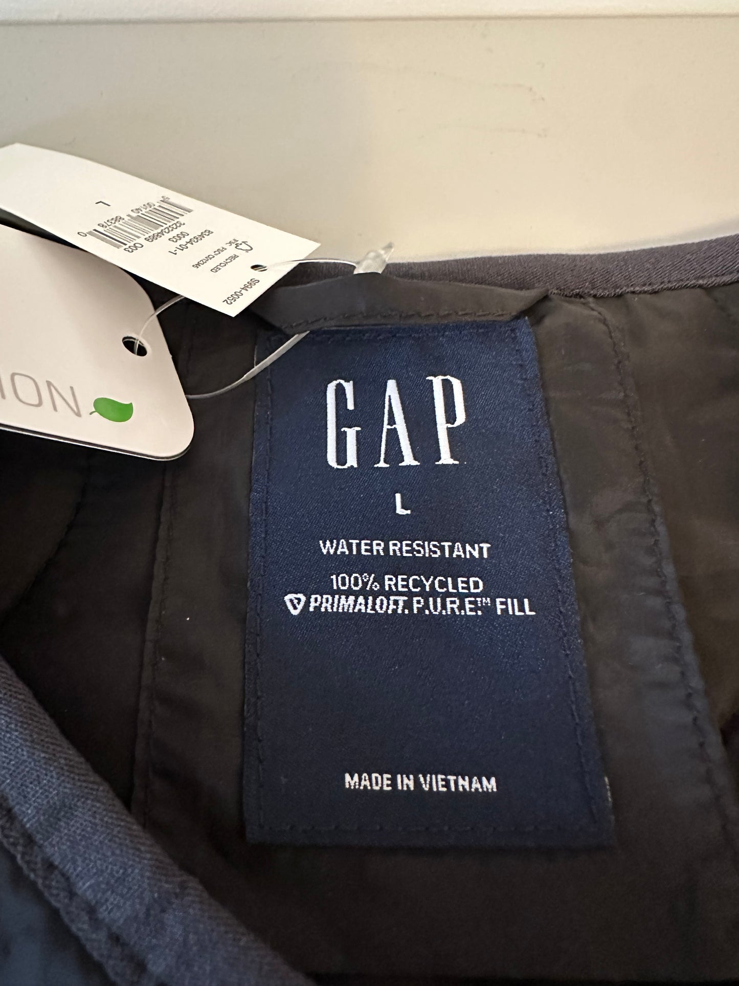 NWT GAP Recycled Lightweight Oversized Quilted Liner Jacket in Black | Size Large