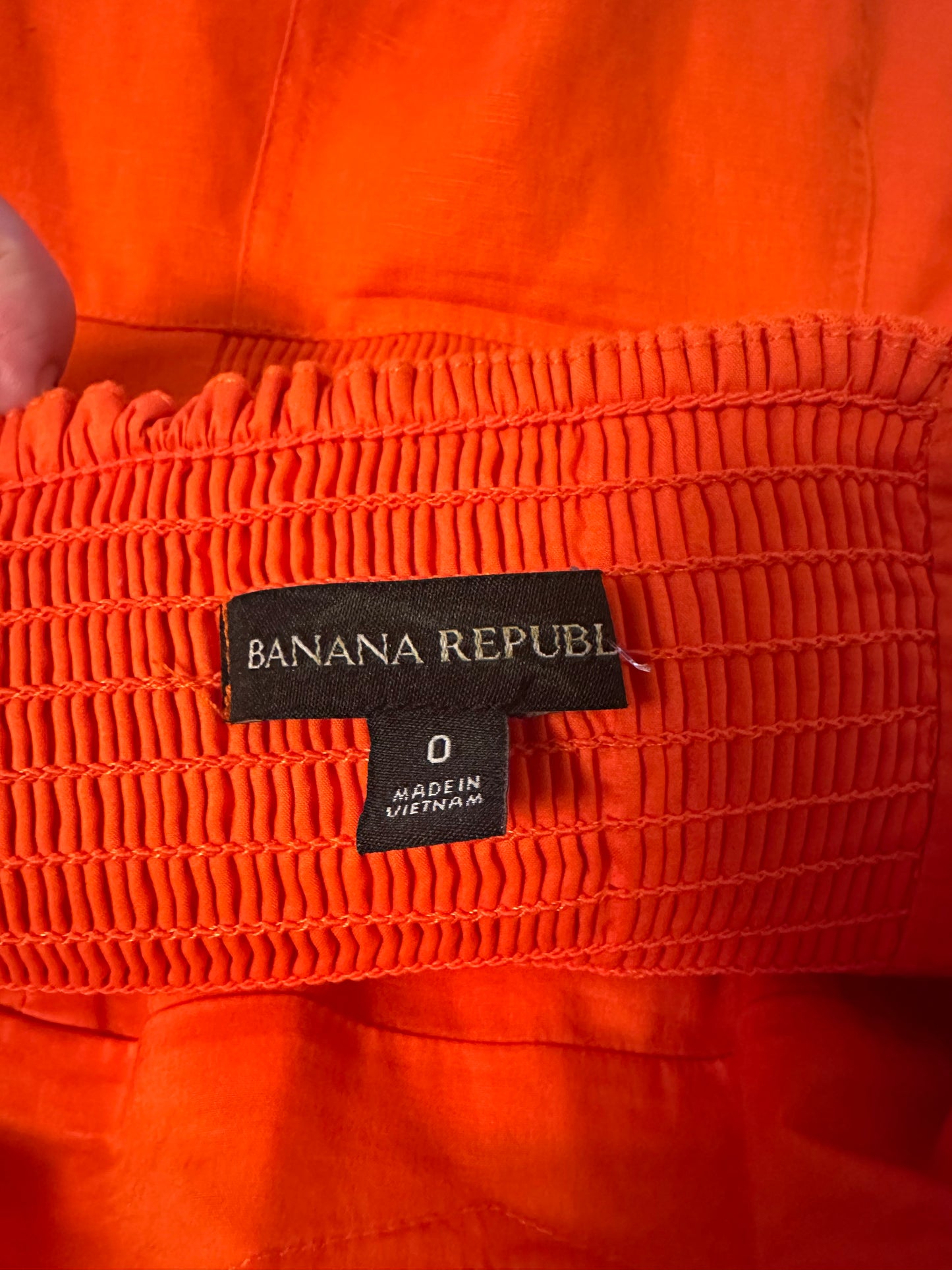 Banana Republic Bright Orange Puff Sleeve Midi Dress | Size 0