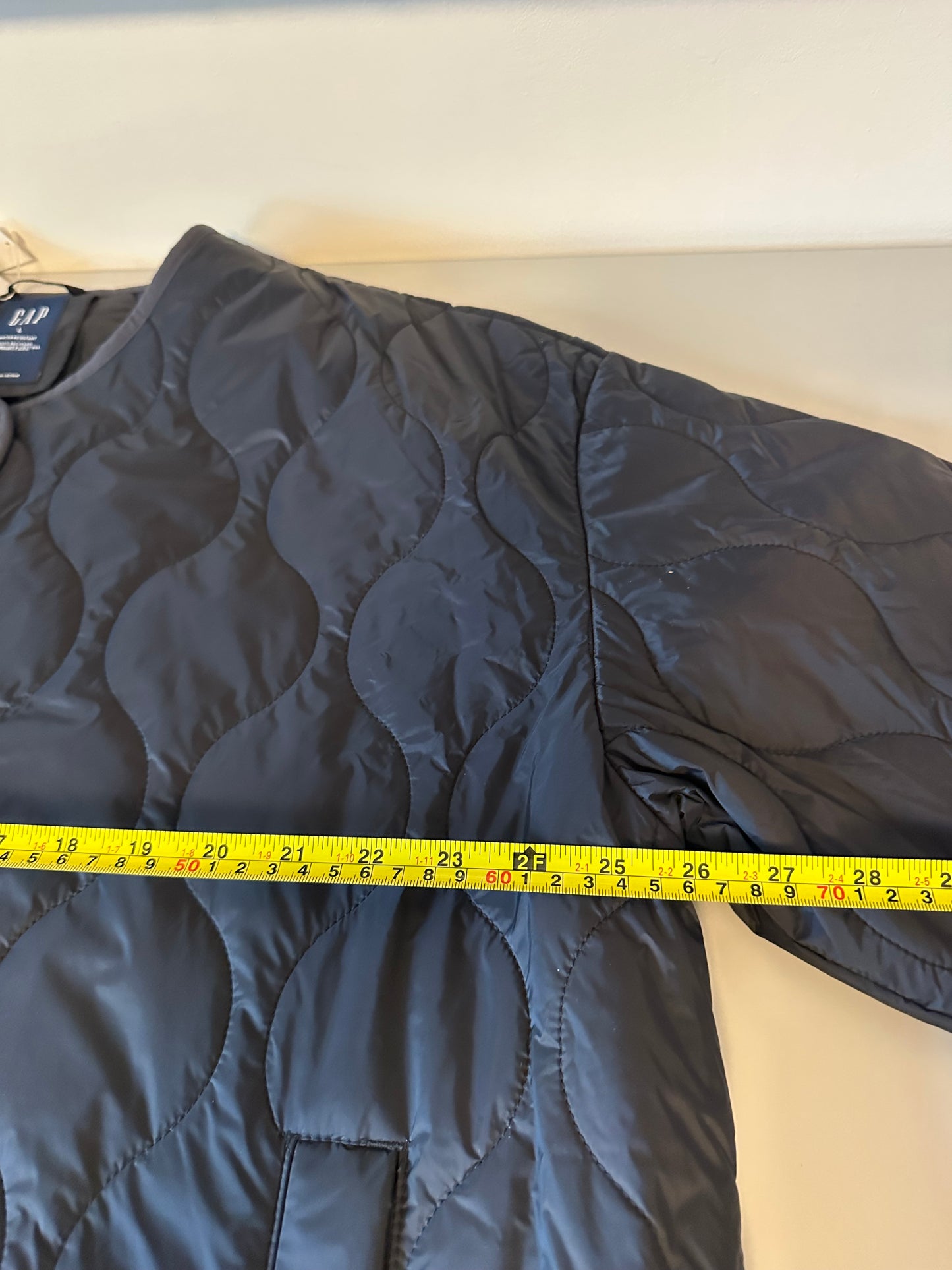 NWT GAP Recycled Lightweight Oversized Quilted Liner Jacket in Black | Size Large