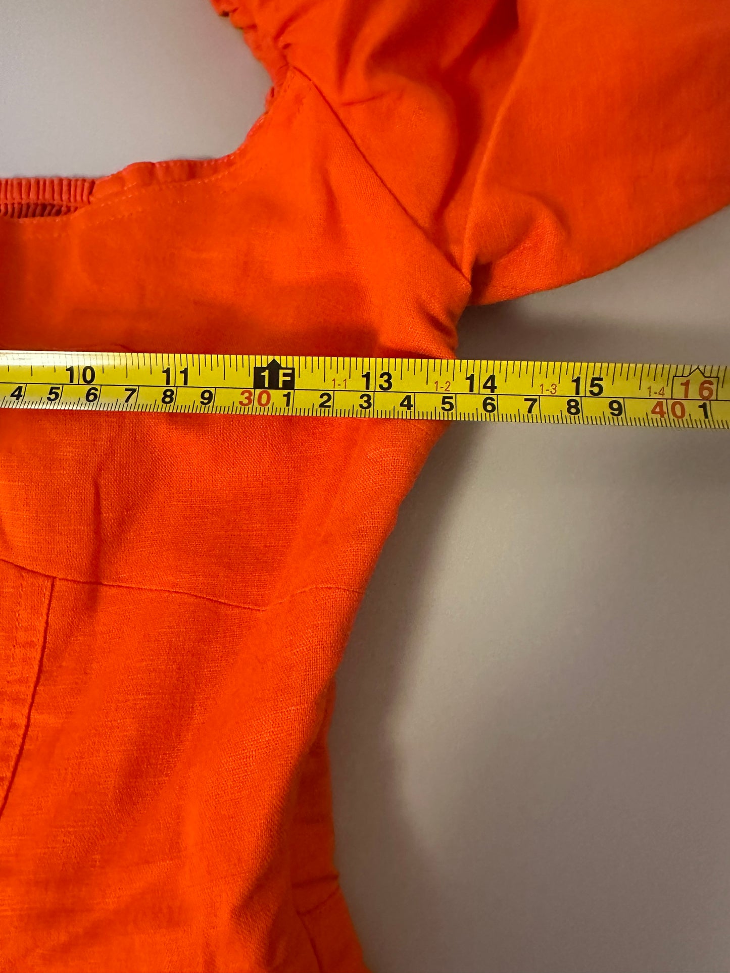 Banana Republic Bright Orange Puff Sleeve Midi Dress | Size 0