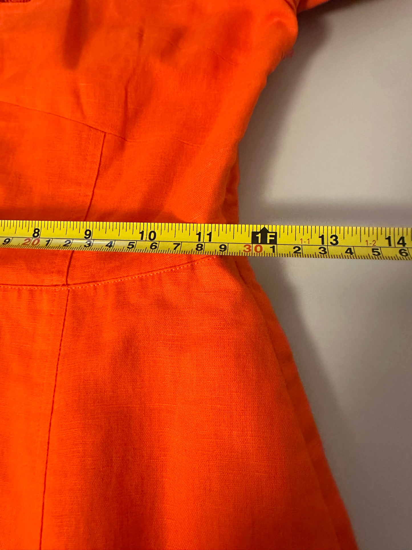 Banana Republic Bright Orange Puff Sleeve Midi Dress | Size 0