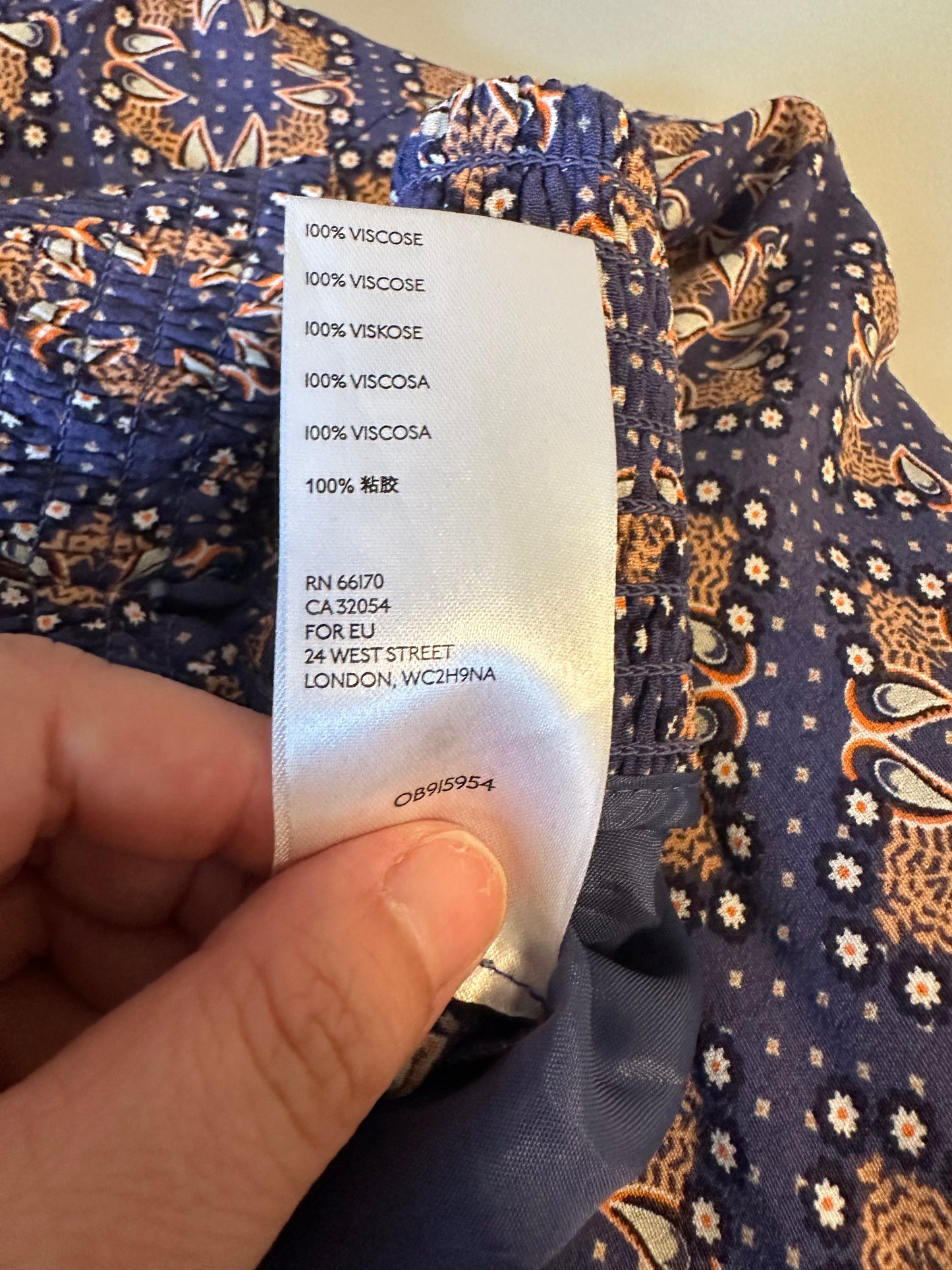 Maeve by Anthropologie Navy Blue Paisley Wide Leg Pants | Size 8