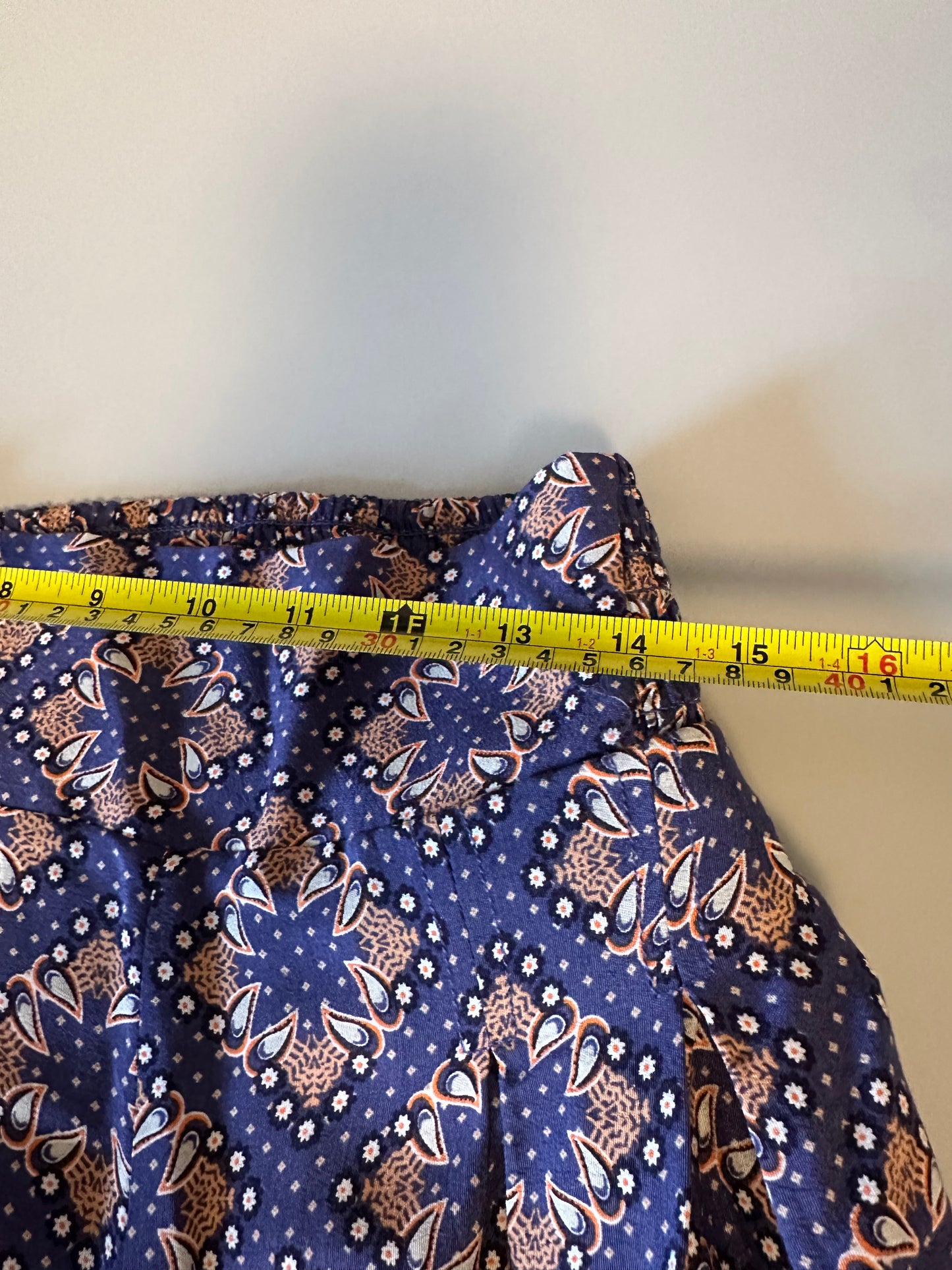 Maeve by Anthropologie Navy Blue Paisley Wide Leg Pants | Size 8