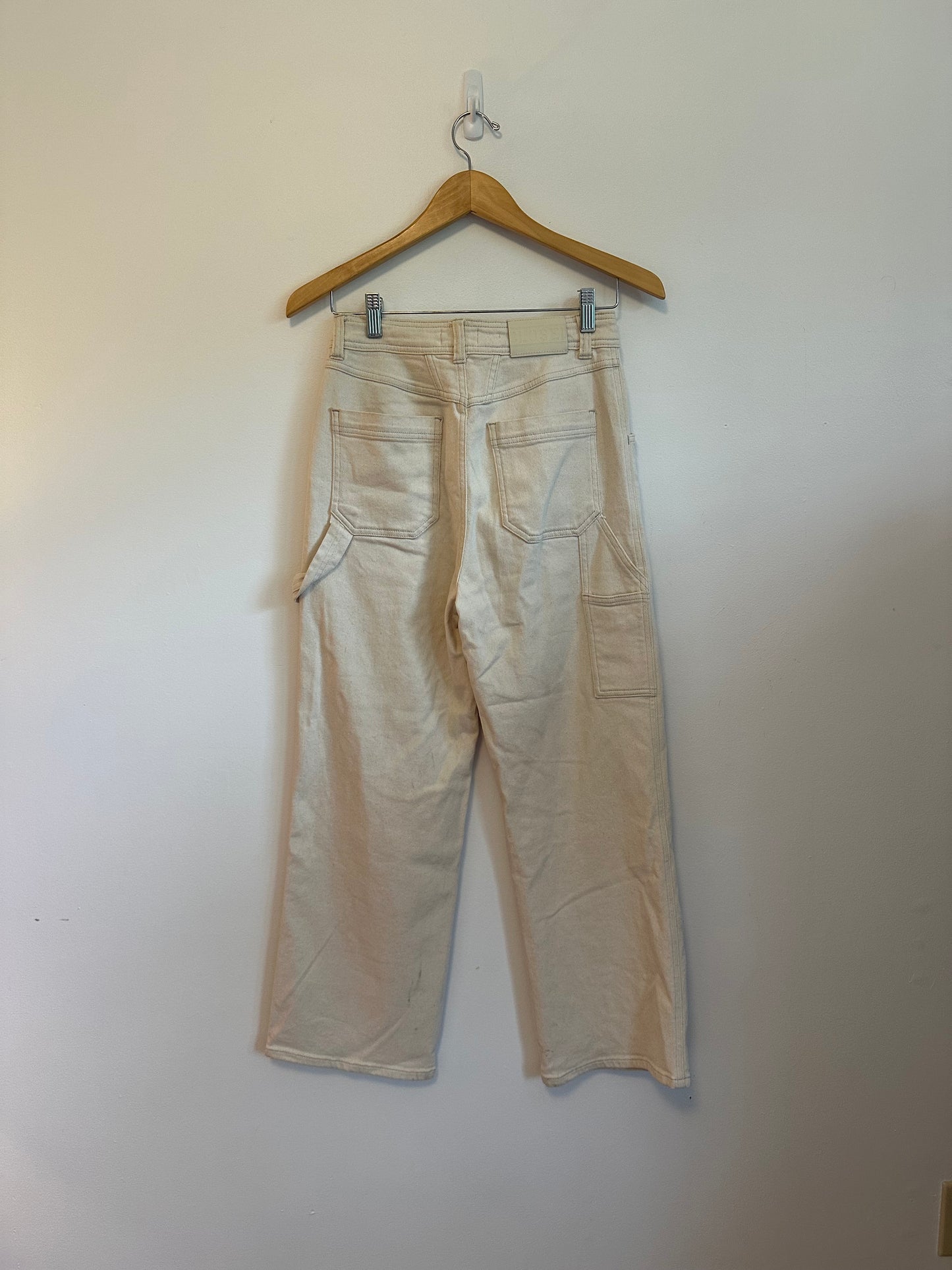 Closed Cream Carpenter Wide Leg Jeans | Size 26