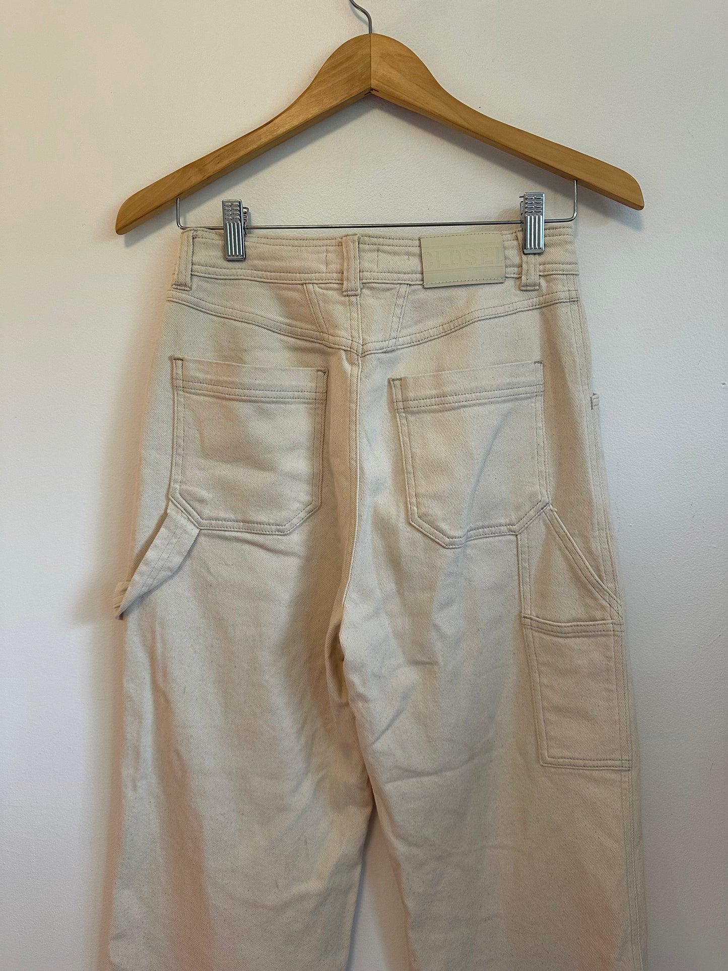 Closed Cream Carpenter Wide Leg Jeans | Size 26