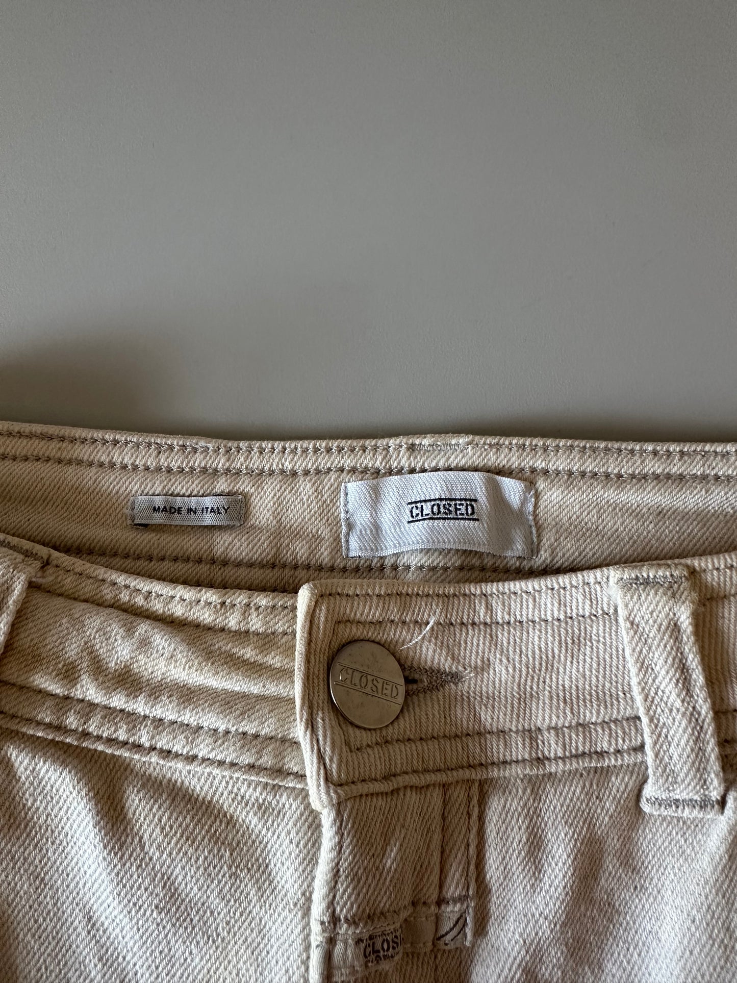 Closed Cream Carpenter Wide Leg Jeans | Size 26