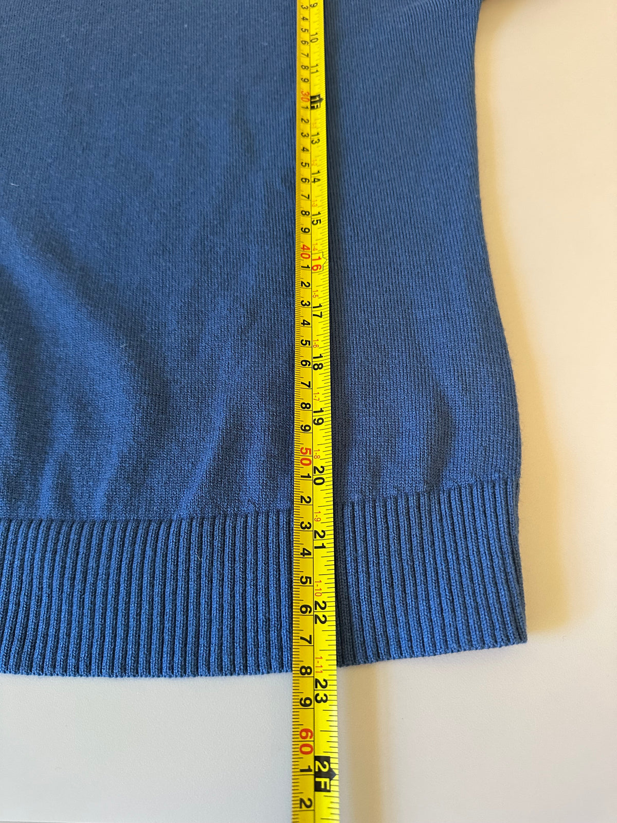 STAUD Blue Wool Blend Lantern Puff Sleeve Turtleneck Sweater | Size Large