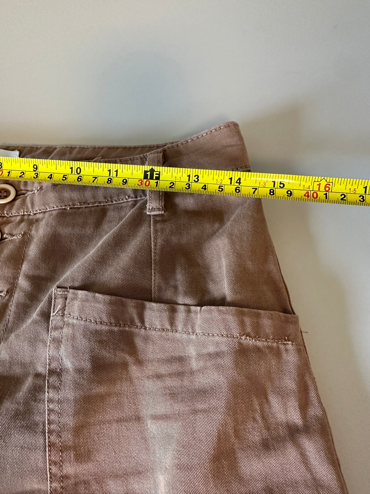 Pistola High Rise Button Fly Straight Leg Utility Pants in Brown | Size 27
