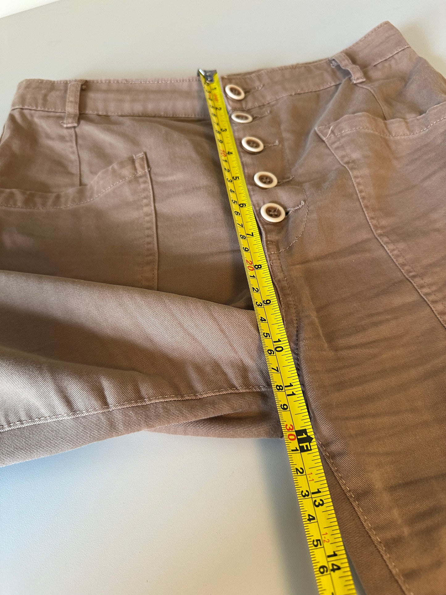 Pistola High Rise Button Fly Straight Leg Utility Pants in Brown | Size 27