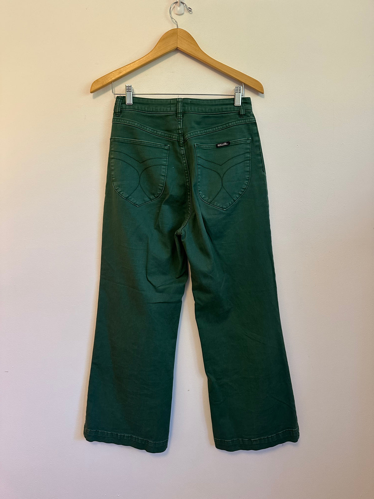 Rollas High Rise Wide Leg Sailor Pants in Basil Green | Size 29