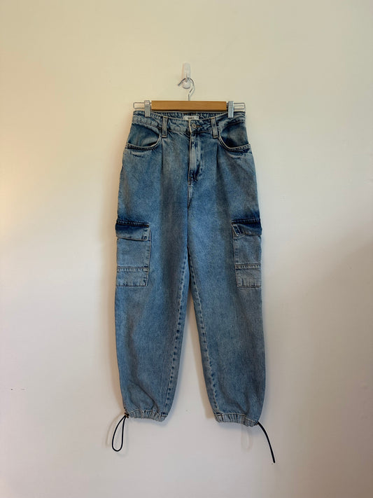 Forever 21 High Rise Cargo Utility Jogger Jeans | Size 26