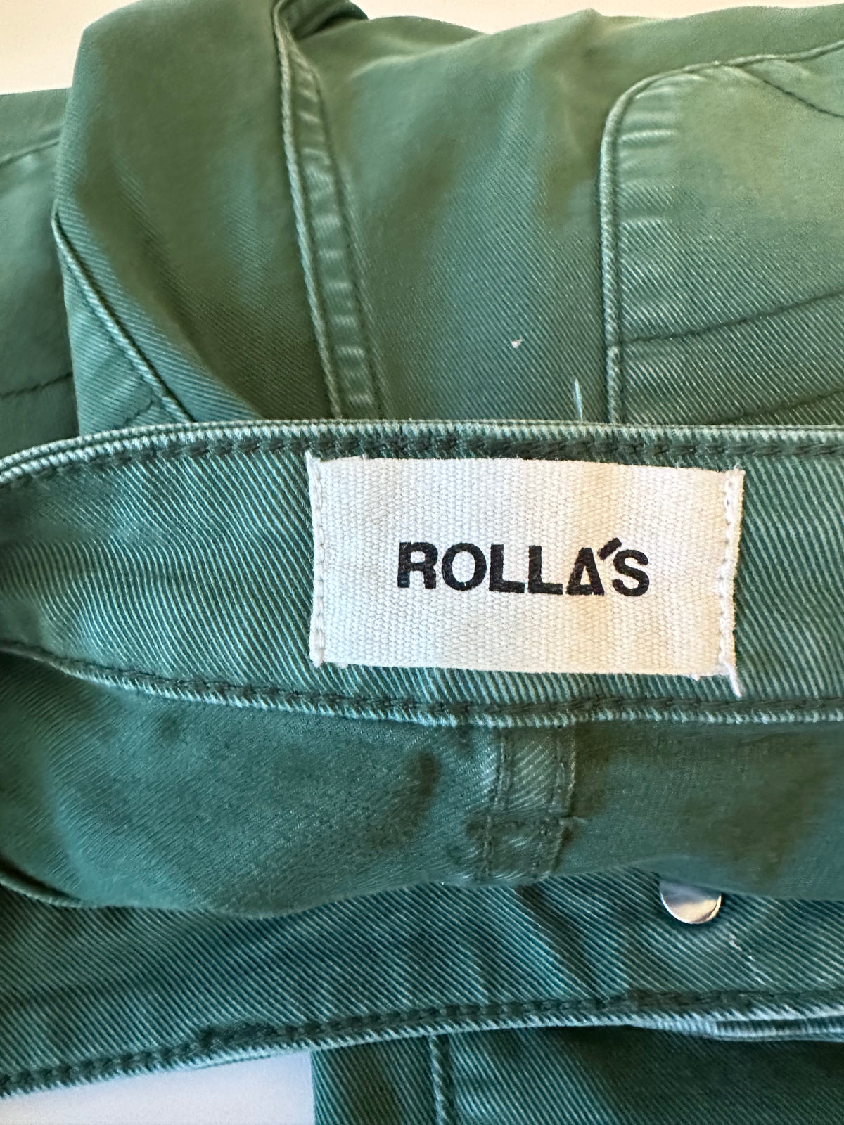 Rollas High Rise Wide Leg Sailor Pants in Basil Green | Size 29