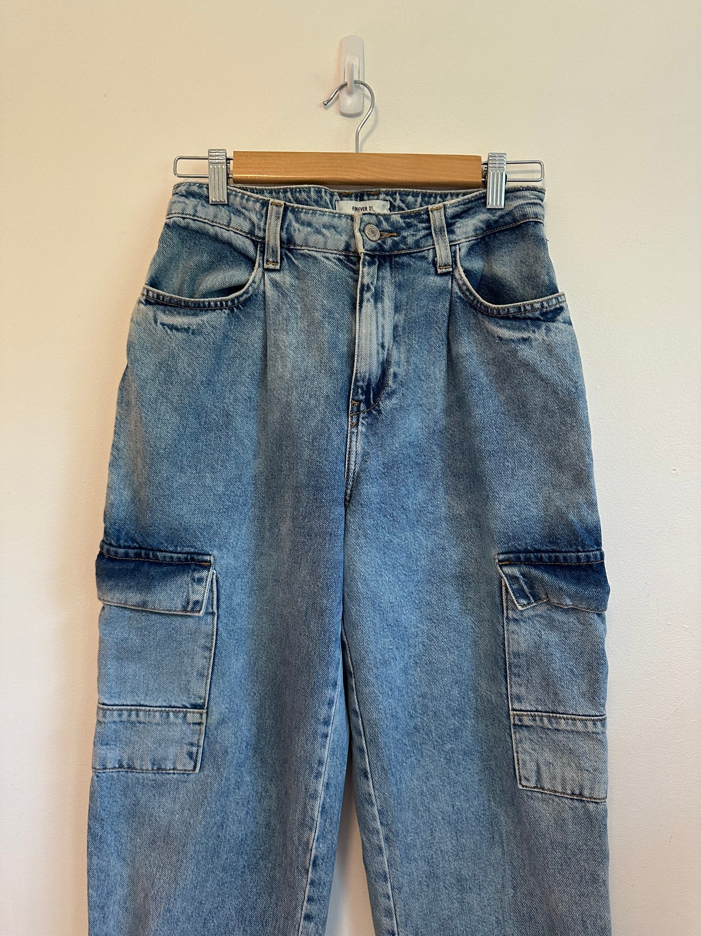 Forever 21 High Rise Cargo Utility Jogger Jeans | Size 26