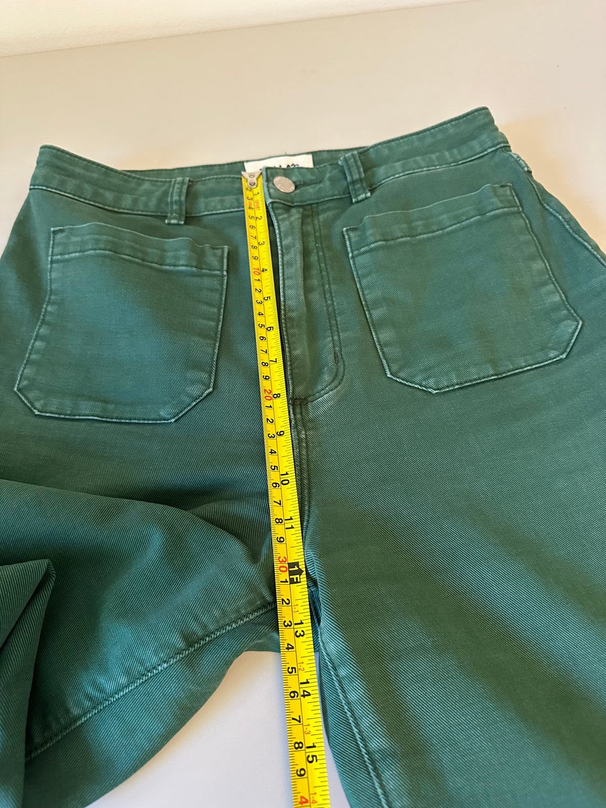 Rollas High Rise Wide Leg Sailor Pants in Basil Green | Size 29