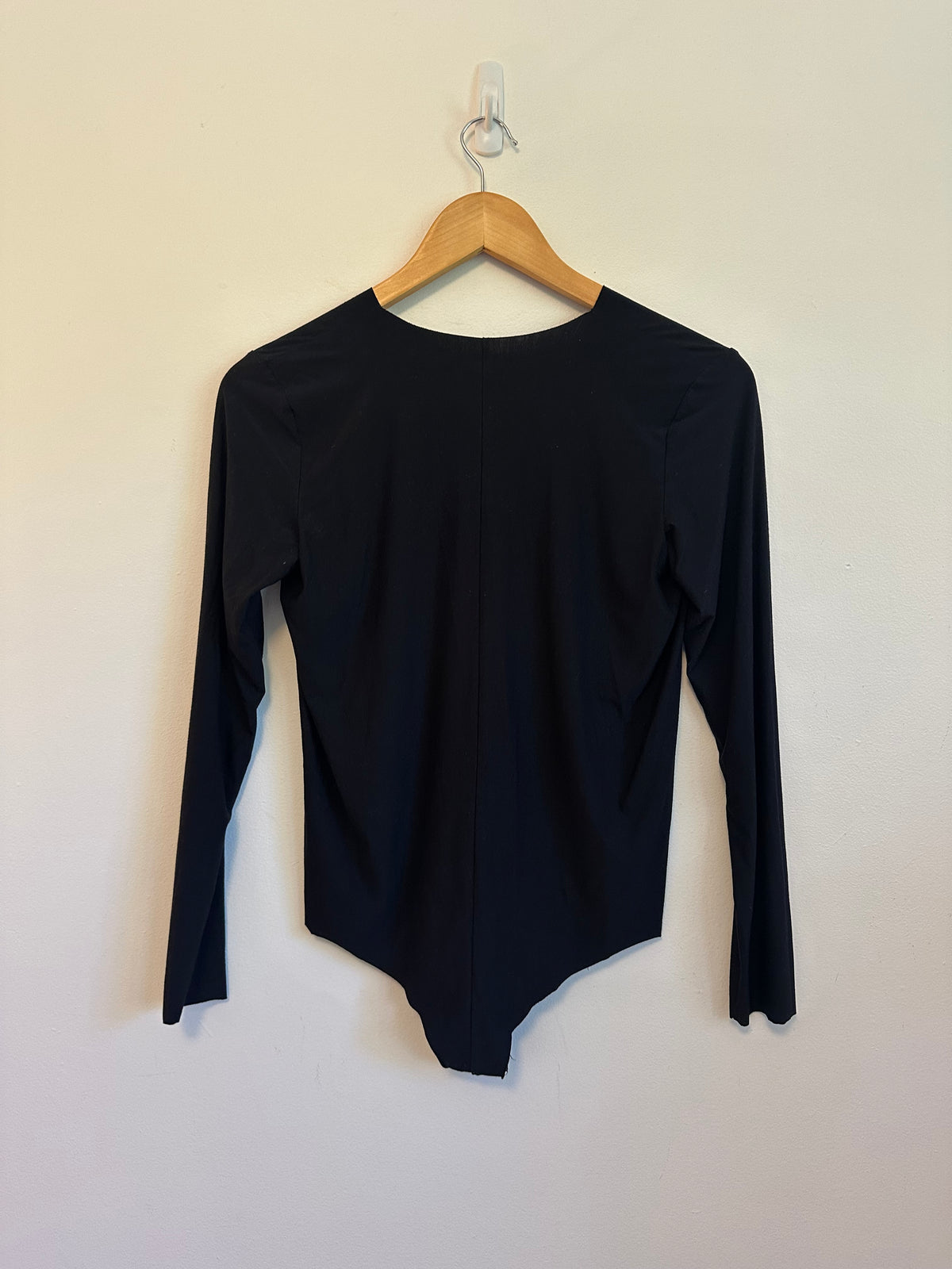 Commando Black Micro Modal V-Neck Long Sleeve Bodysuit | Size Medium