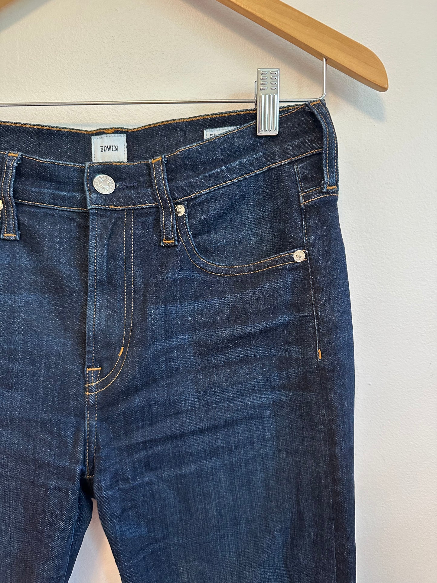Edwin Elin Straight Leg Dark Indigo Wash Jeans | Size 26