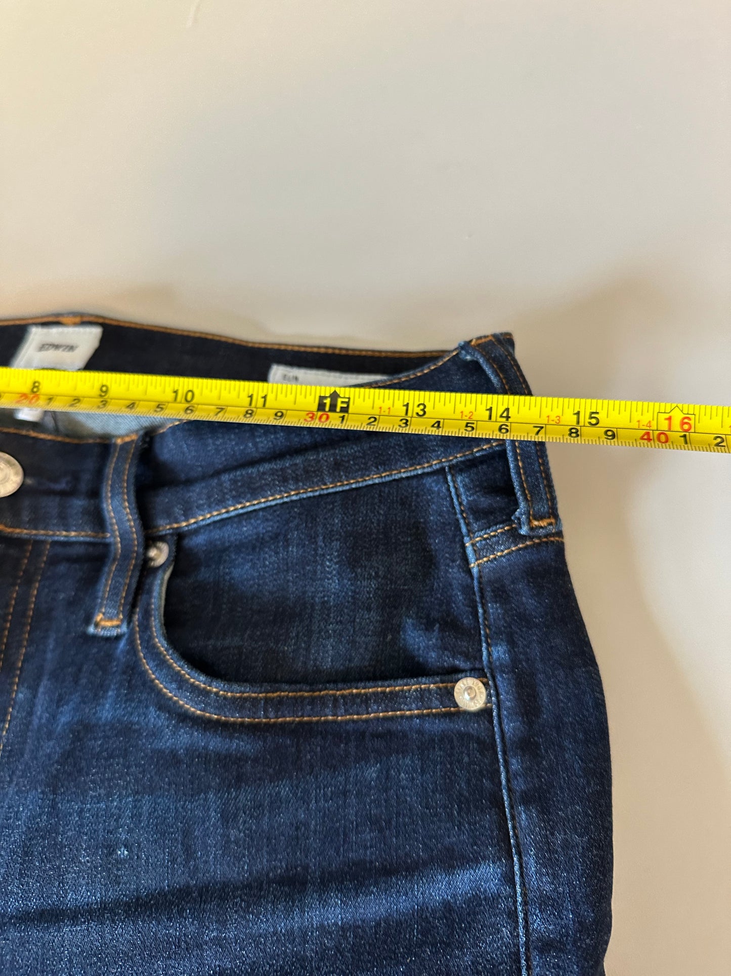 Edwin Elin Straight Leg Dark Indigo Wash Jeans | Size 26