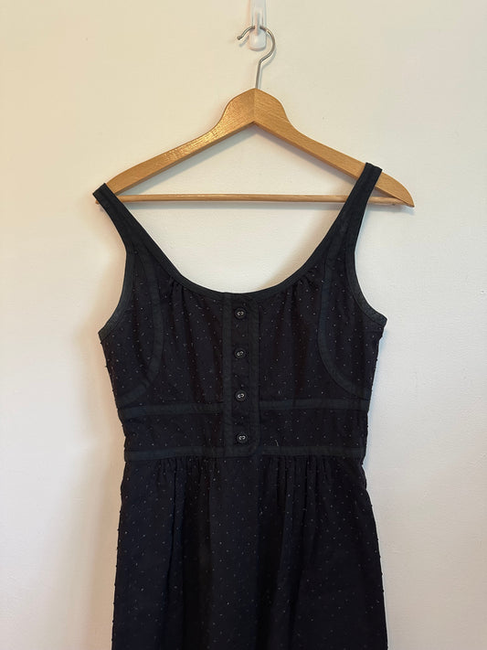 Marc by Marc Jacobs Black Swiss Dot Cotton Mini Dress | Size 2