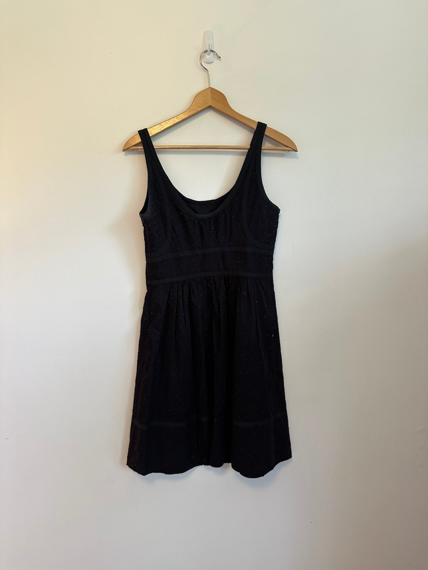 Marc by Marc Jacobs Black Swiss Dot Cotton Mini Dress | Size 2