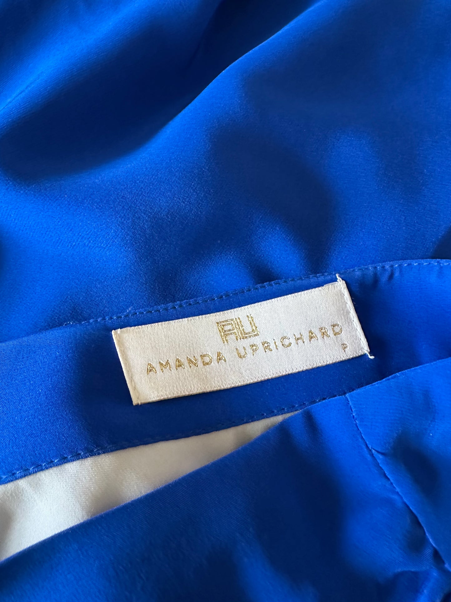 Amanda Uprichard 100% Silk V-Neck Cap Sleeve Skater Mini Dress in Royal Blue | Size Small