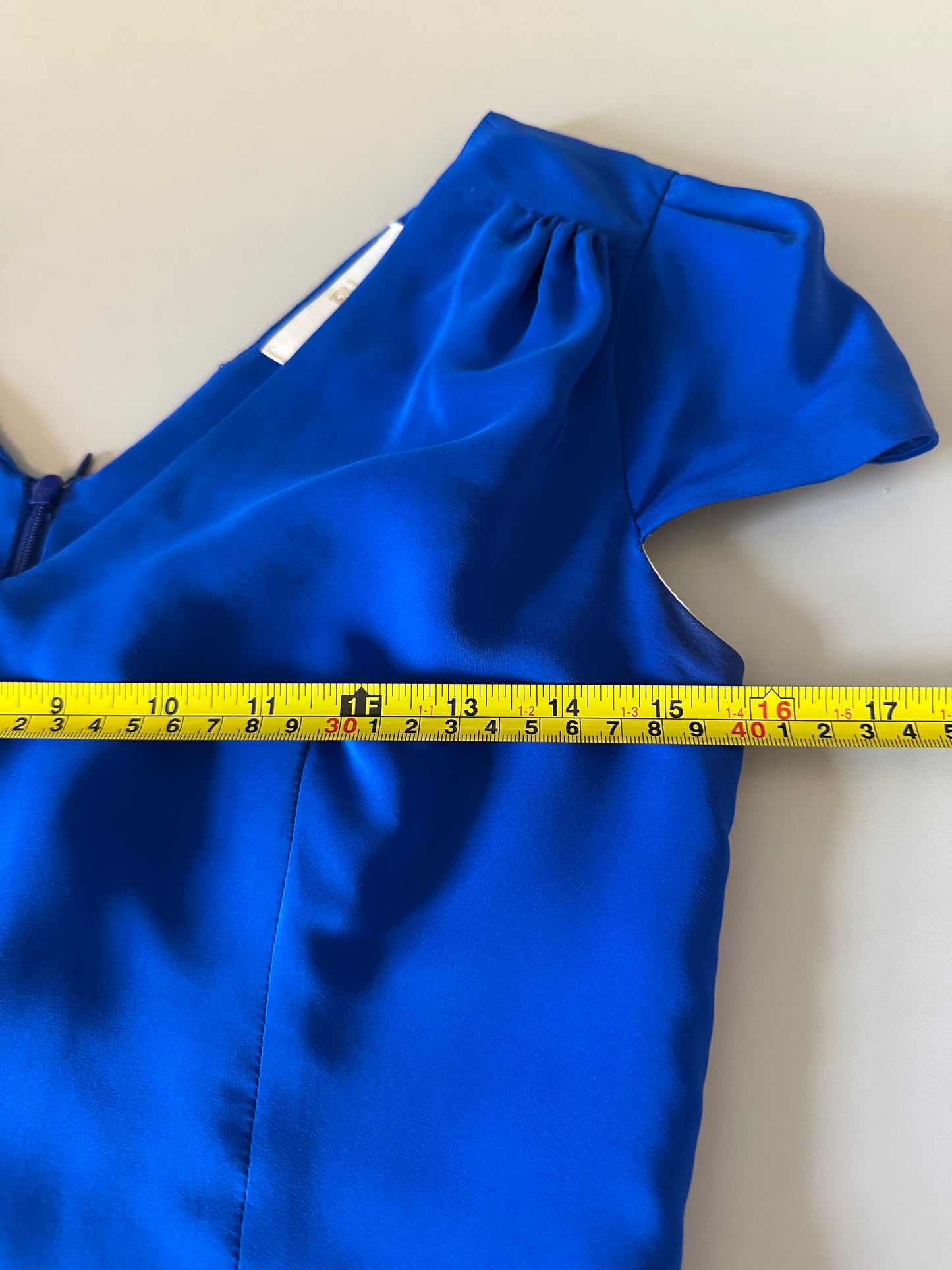 Amanda Uprichard 100% Silk V-Neck Cap Sleeve Skater Mini Dress in Royal Blue | Size Small