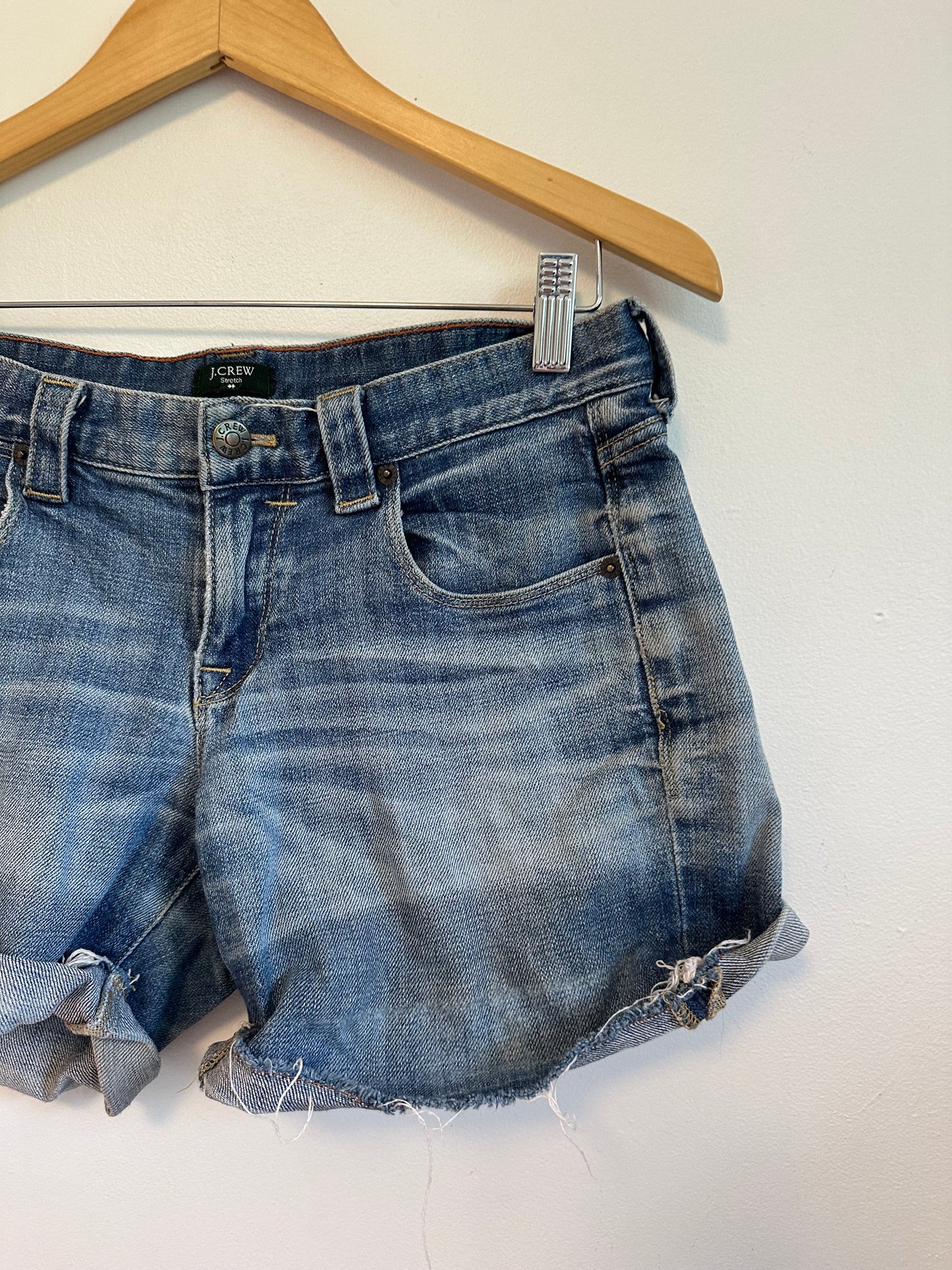 J. Crew Medium Wash Stretch Denim Cutoff Shorts | Size 2